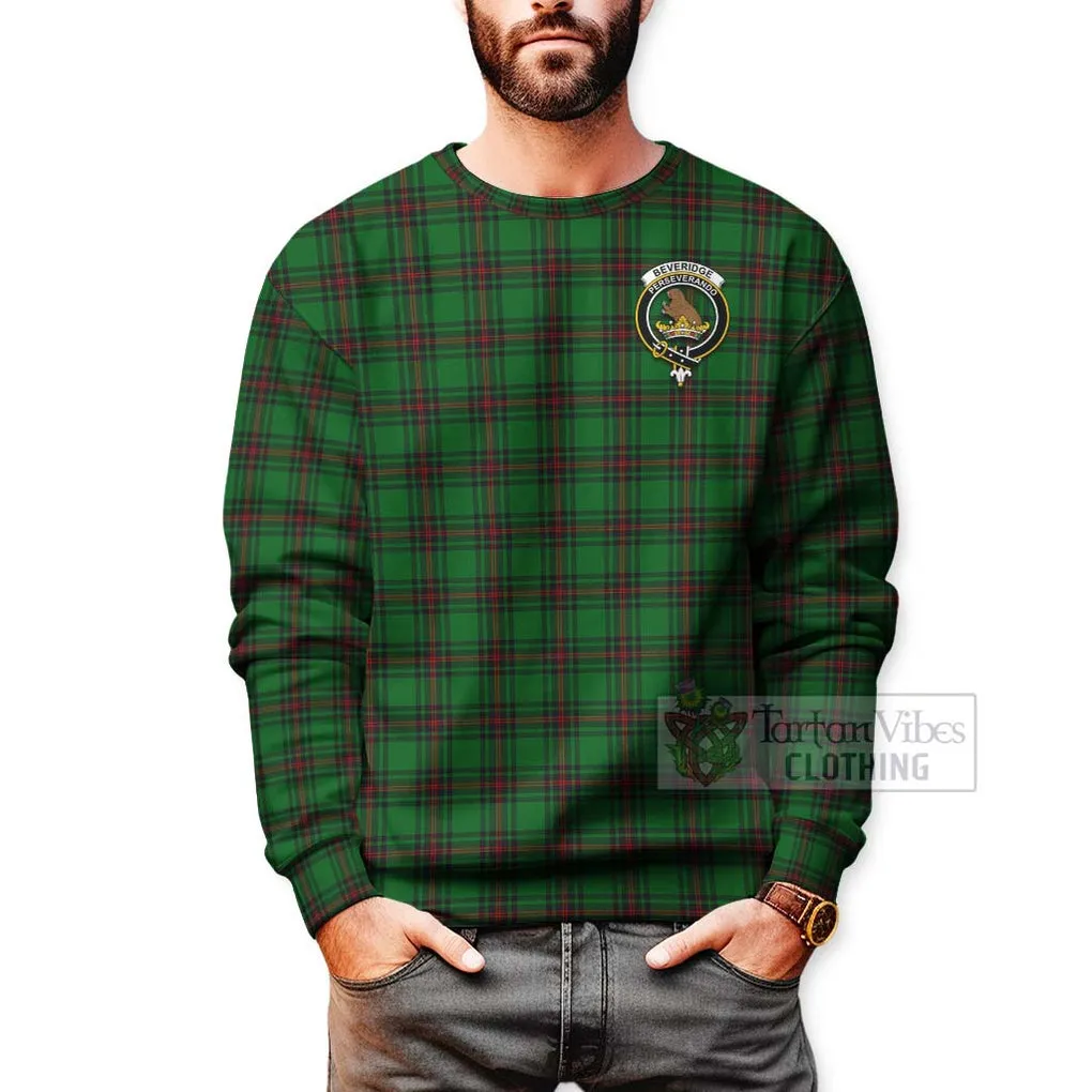 Beveridge Tartan Sweatshirt with Family Crest Celtic Skull Style