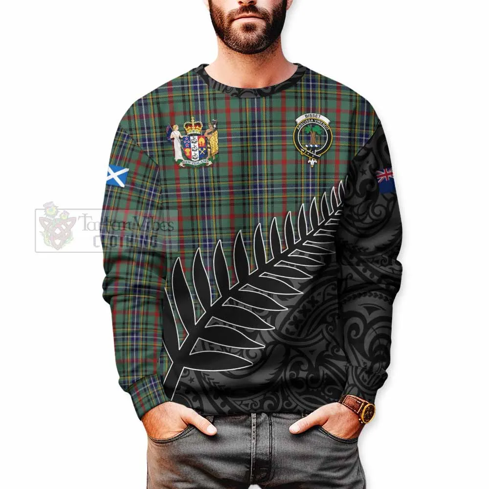 Bisset Crest Tartan Sweatshirt with New Zealand Silver Fern Half Style