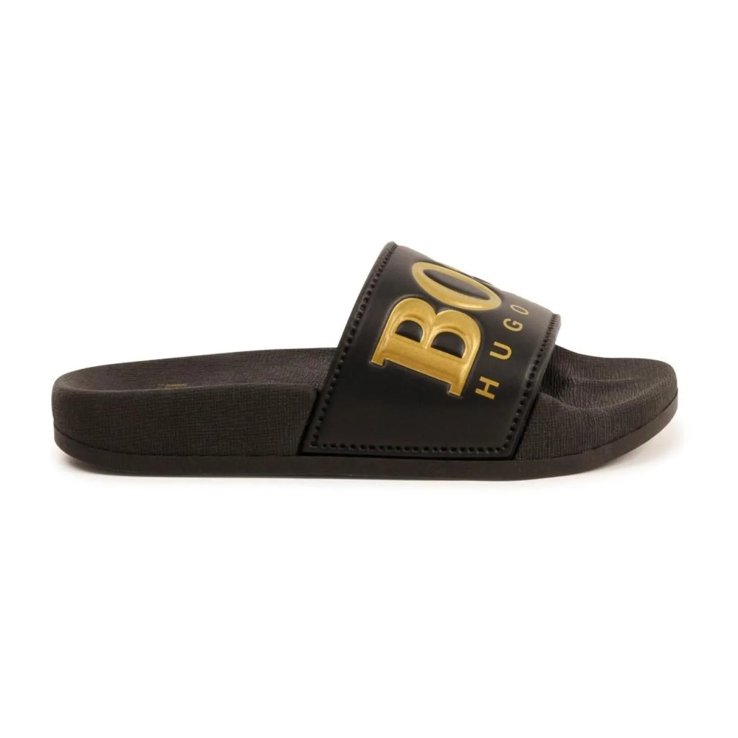 Black & Gold Logo Slippers