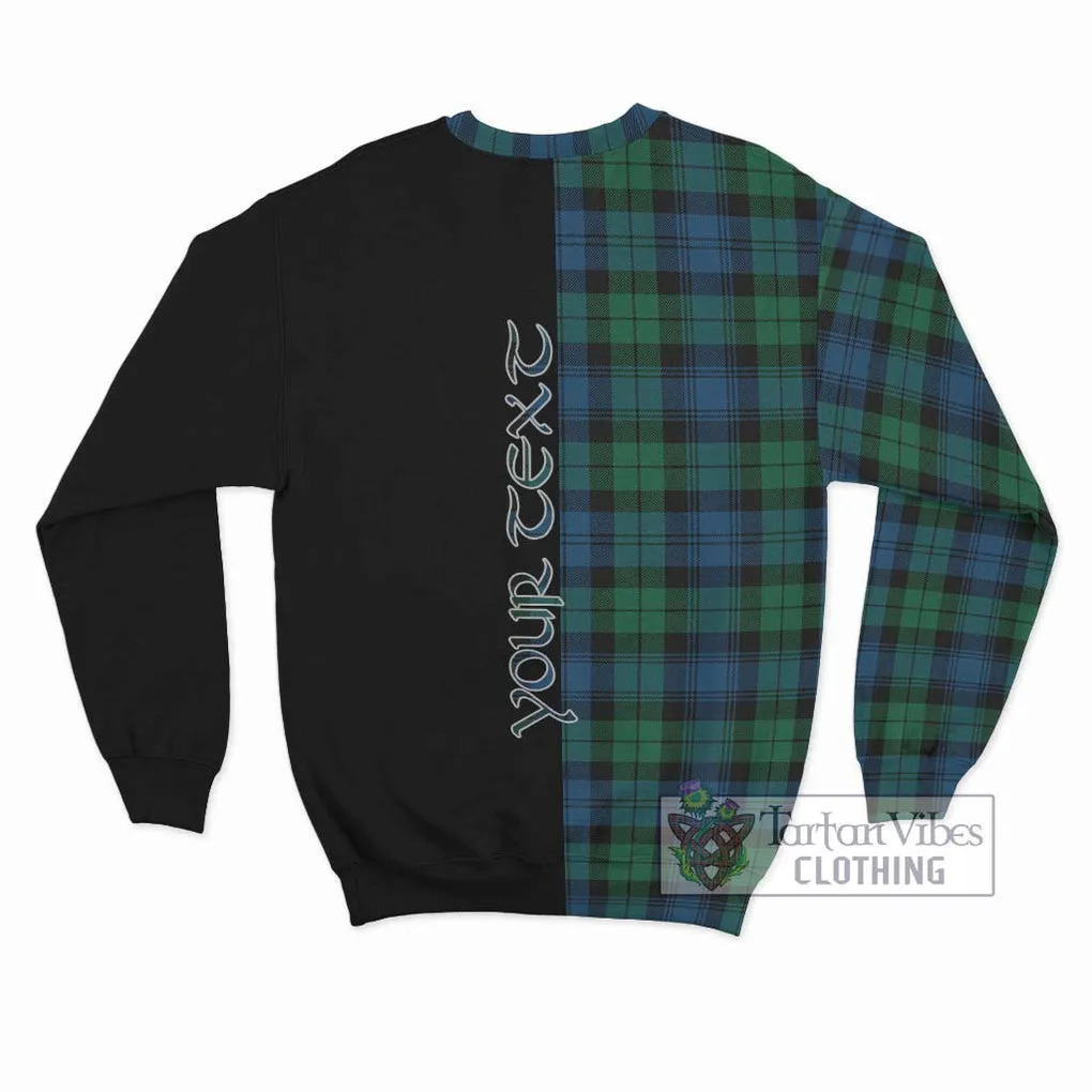 Black Watch Ancient Tartan Sweatshirt with Family Crest and Half Of Me Style