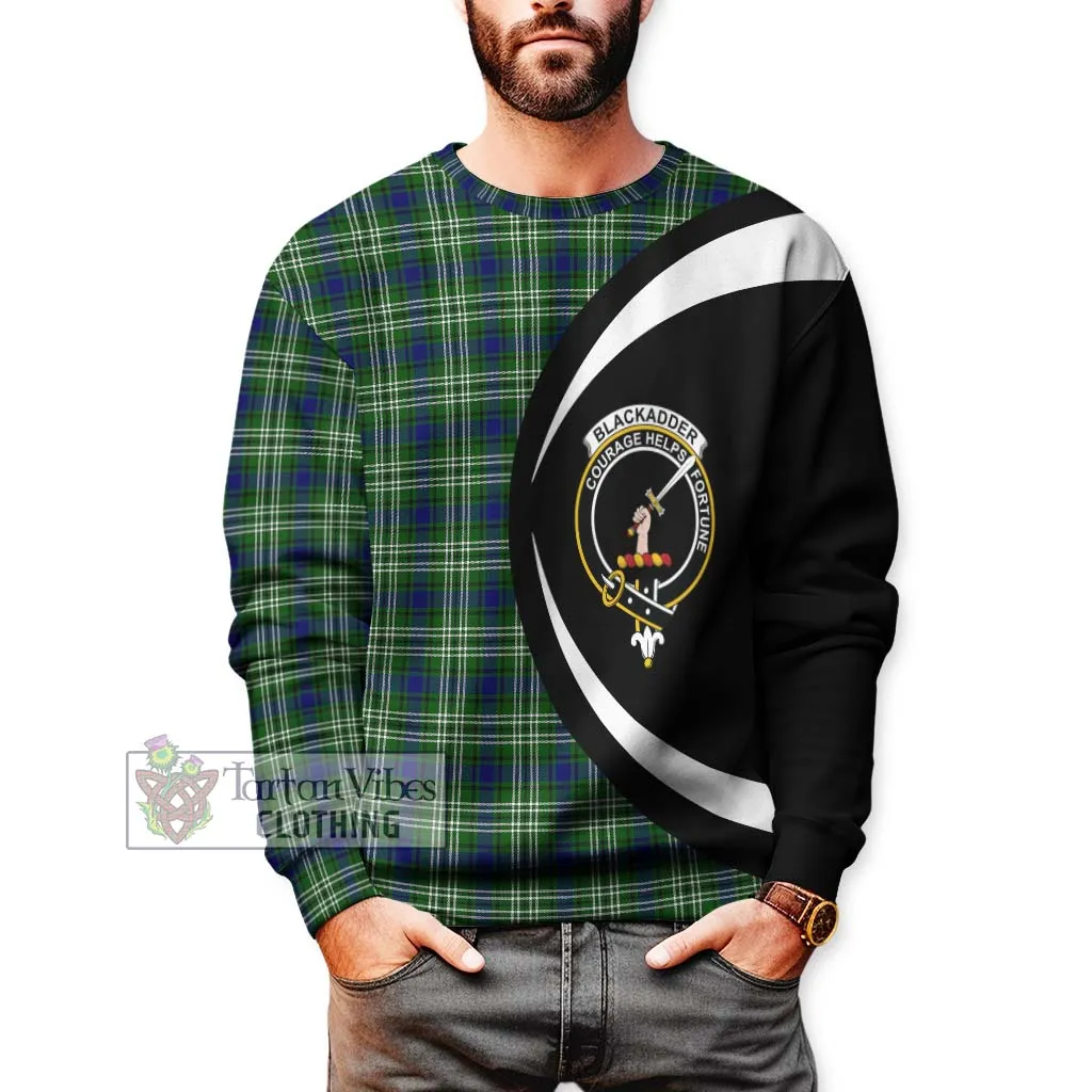 Blackadder Tartan Sweatshirt with Family Crest Circle Style