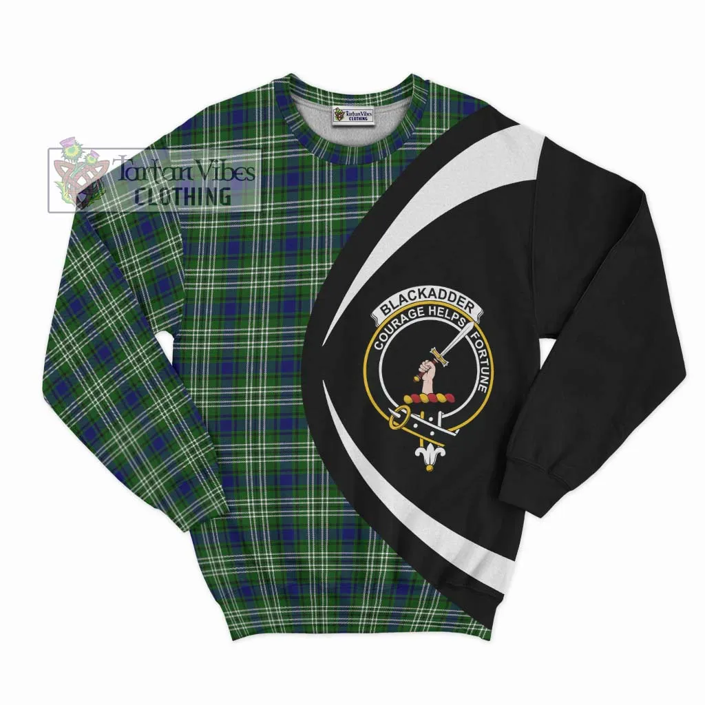 Blackadder Tartan Sweatshirt with Family Crest Circle Style