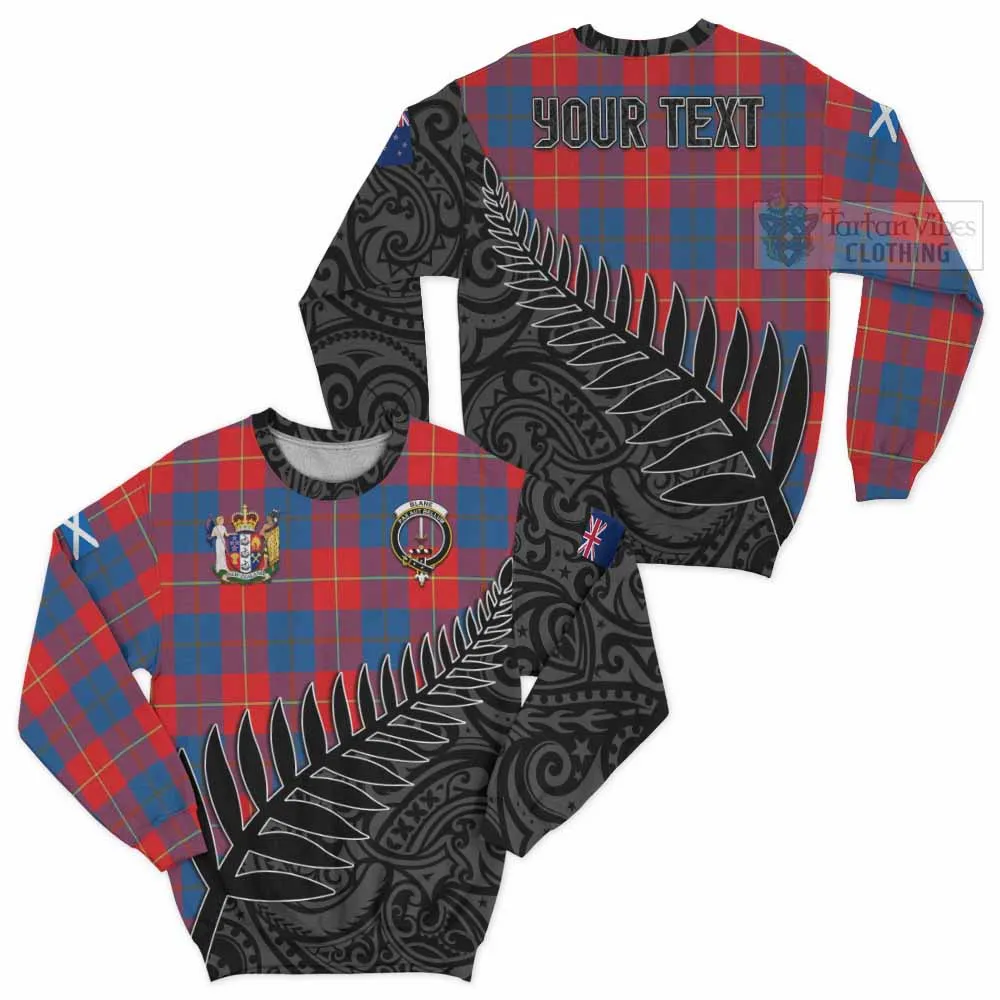 Blane Crest Tartan Sweatshirt with New Zealand Silver Fern Half Style