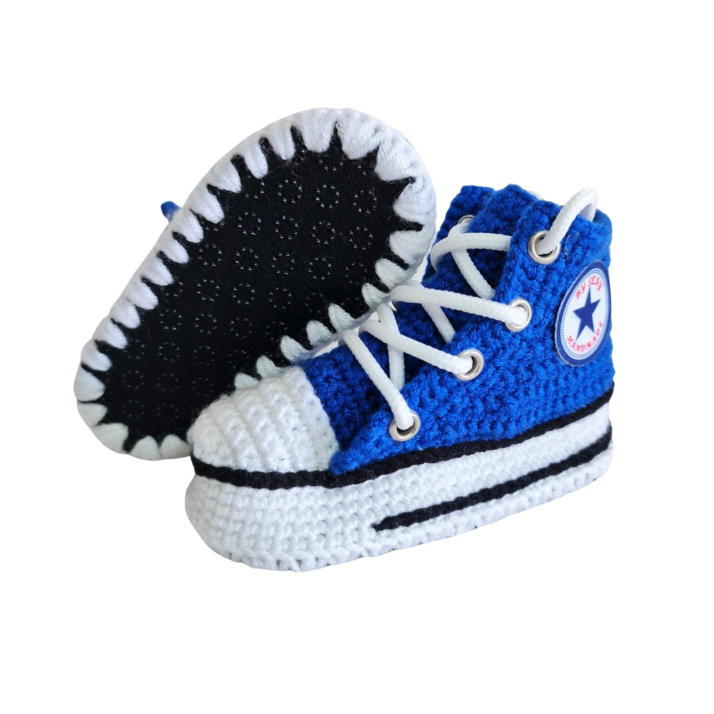 Blue Baby Christmas Comfy Booties, Newborn Cotton Slippers Sneakers