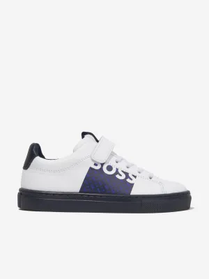 BOSS Boys Logo Trainers in White