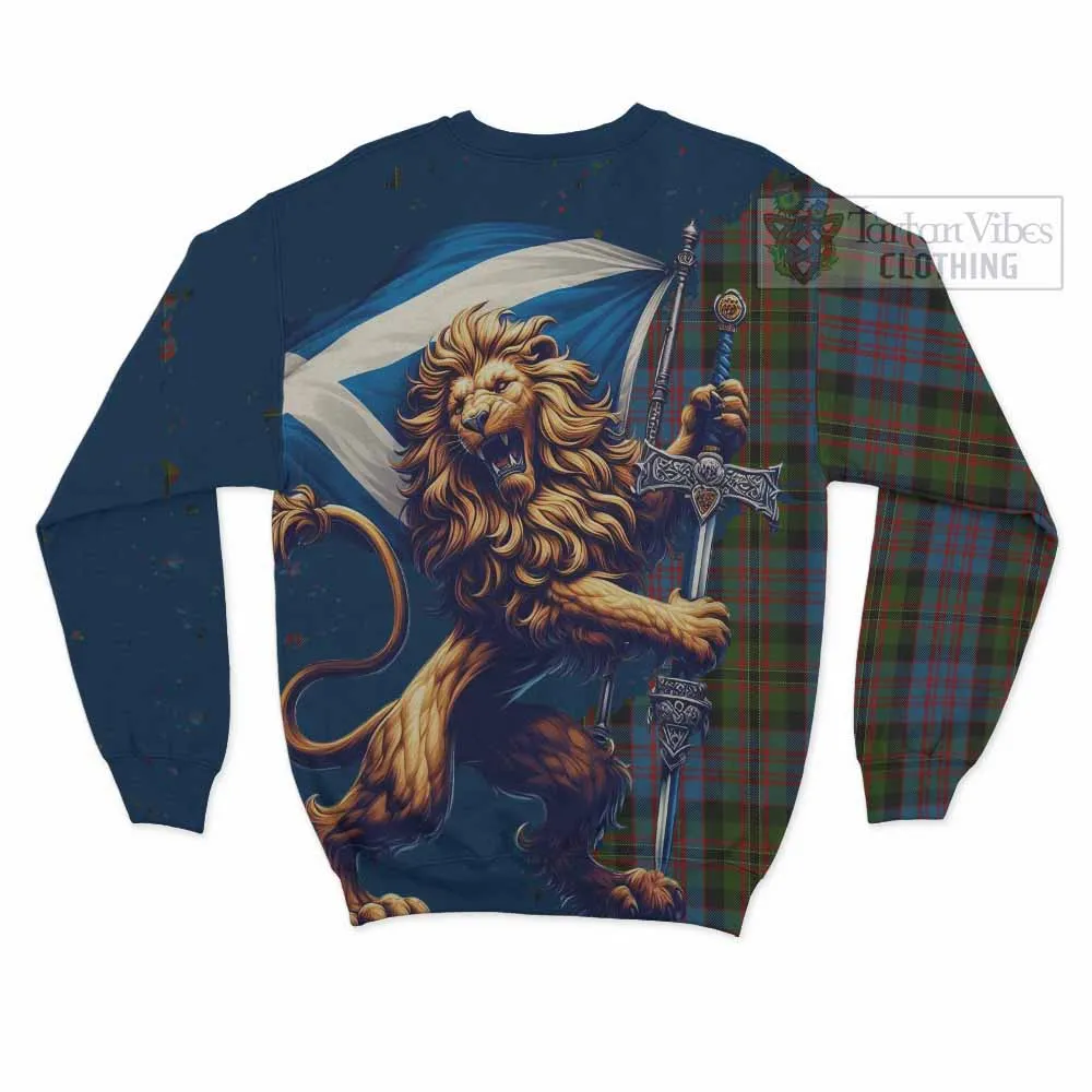 Bowie Tartan Family Crest Sweatshirt with Scottish Majestic Lion