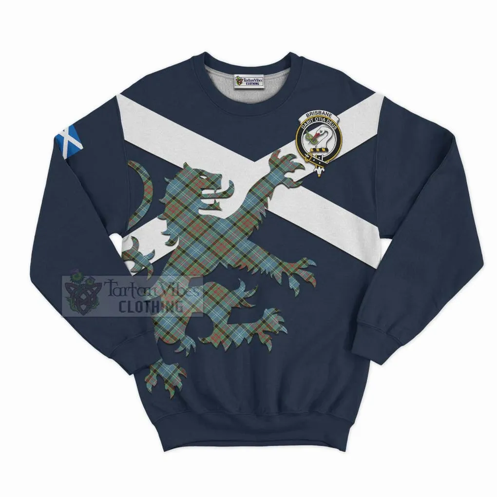 Brisbane Tartan Lion Rampant Sweatshirt  Proudly Display Your Heritage with Alba Gu Brath and Clan Name