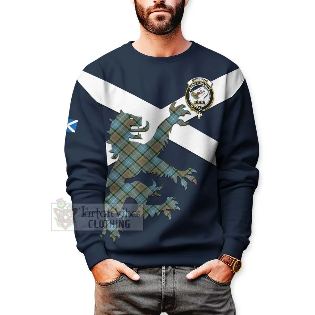 Brisbane Tartan Lion Rampant Sweatshirt  Proudly Display Your Heritage with Alba Gu Brath and Clan Name