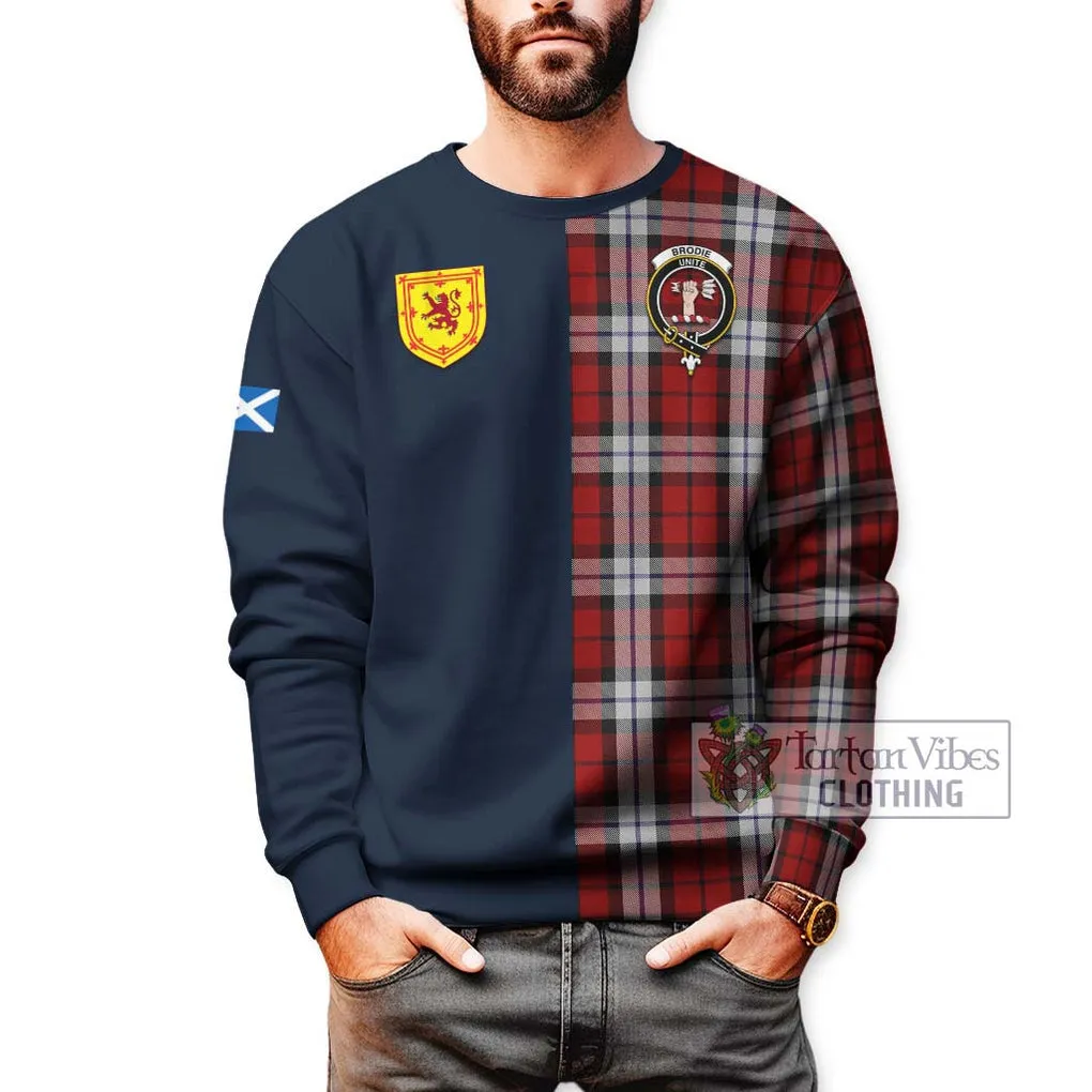 Brodie Dress Tartan Sweatshirt Alba with Scottish Lion Royal Arm Half Style