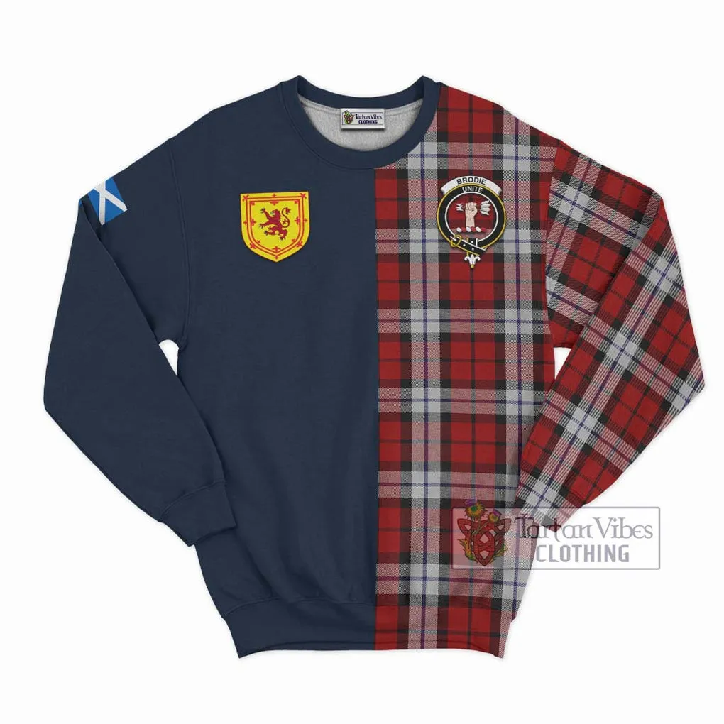 Brodie Dress Tartan Sweatshirt Alba with Scottish Lion Royal Arm Half Style