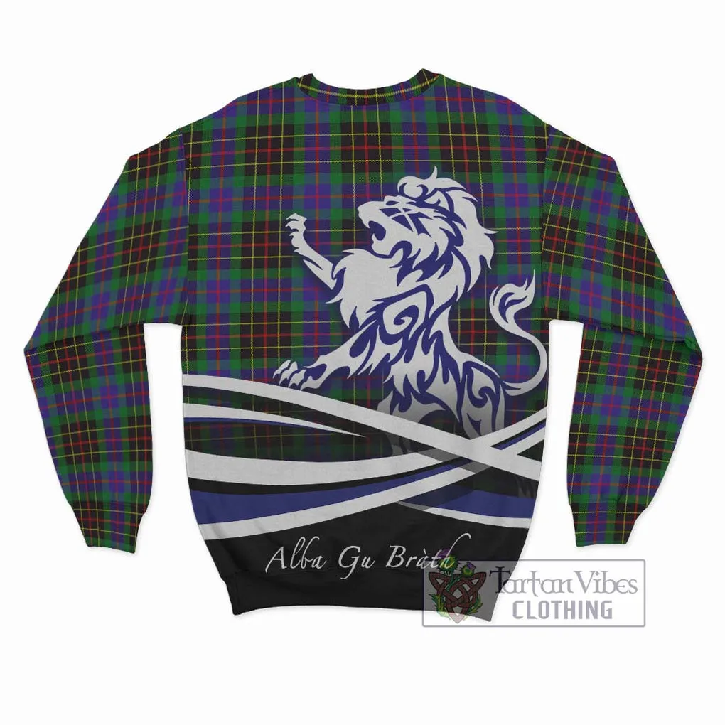 Brodie Hunting Modern Tartan Sweatshirt with Alba Gu Brath Regal Lion Emblem