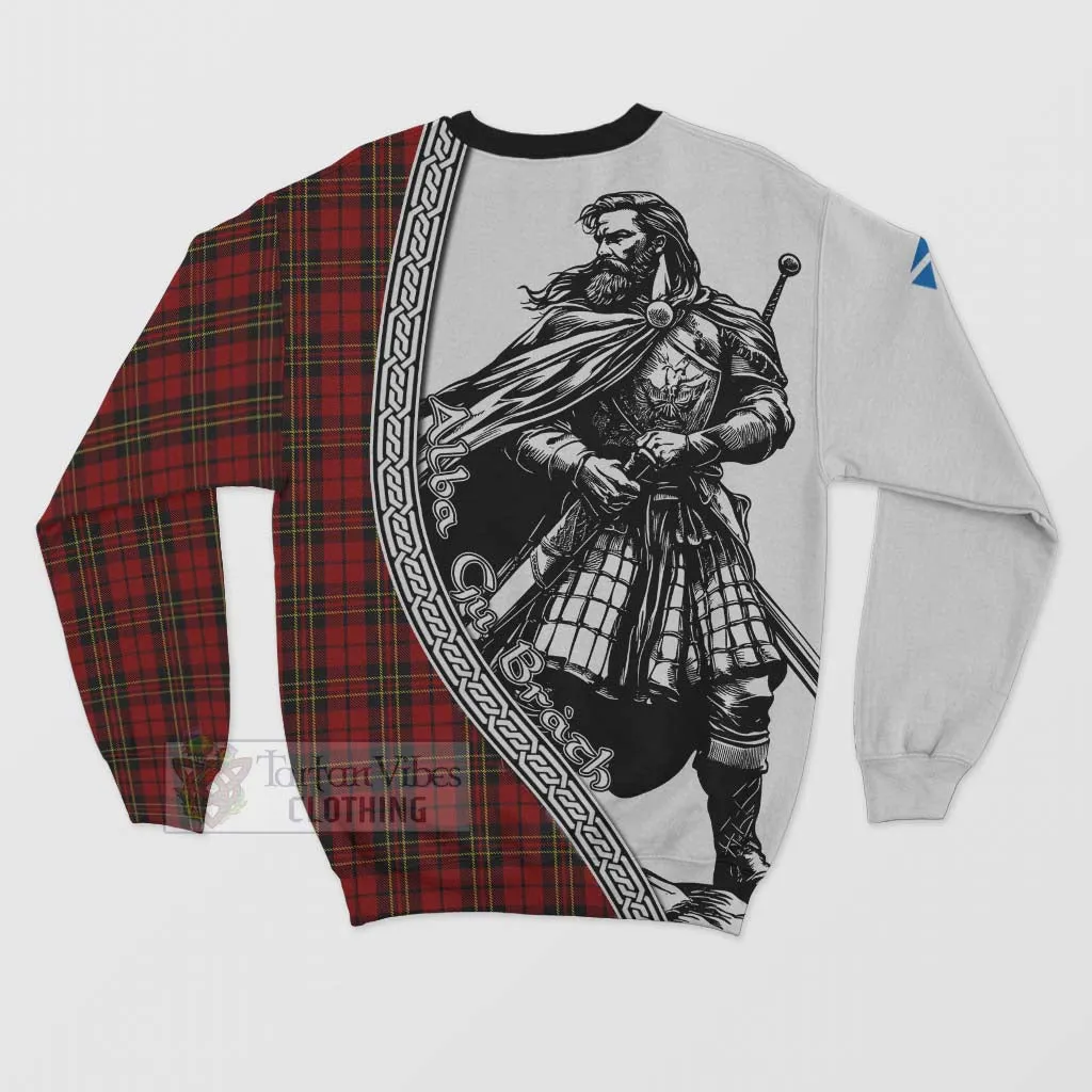 Brodie Tartan Clan Crest Sweatshirt with Highlander Warrior Celtic Style