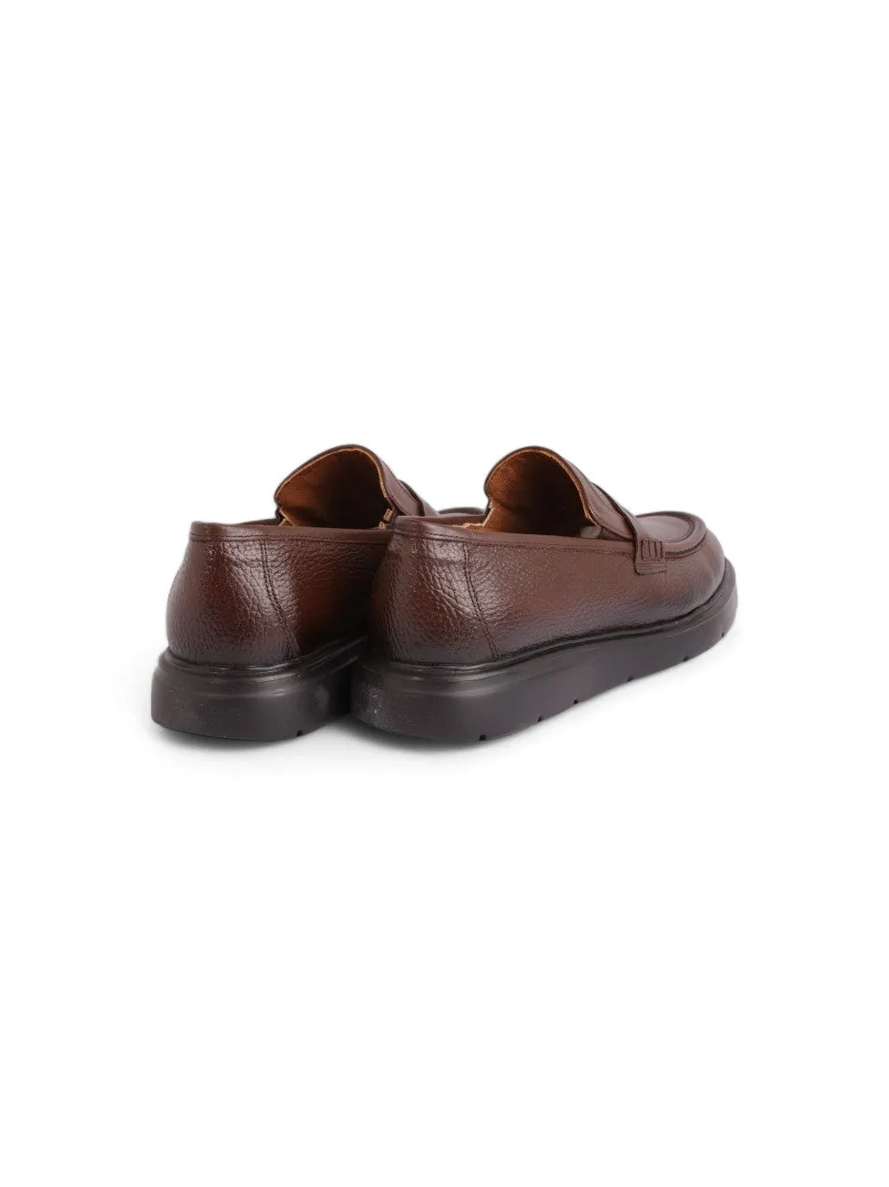 Brown Classic Moccasin With Flat Insole