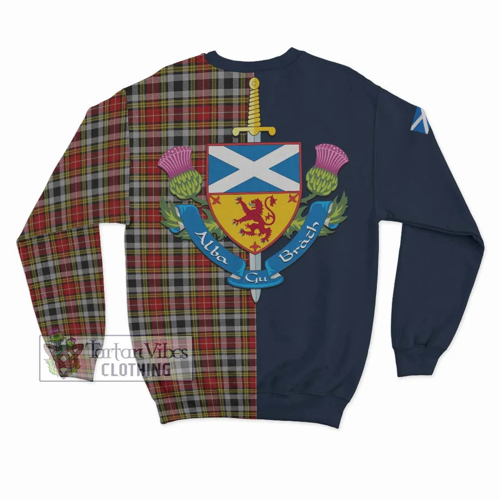 Buchanan Old Dress Tartan Sweatshirt Alba with Scottish Lion Royal Arm Half Style