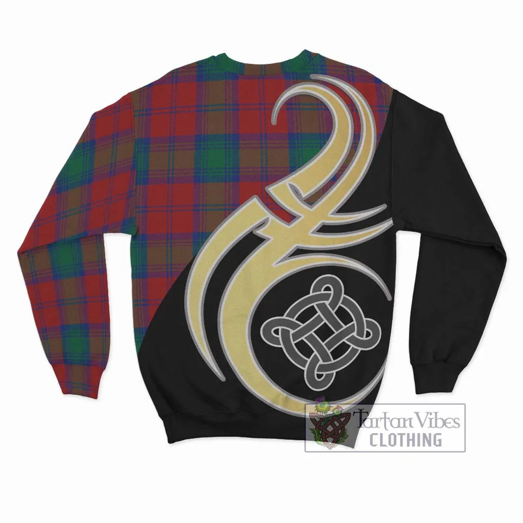 Byres (Byses) Tartan Sweatshirt with Family Crest and Celtic Symbol Style