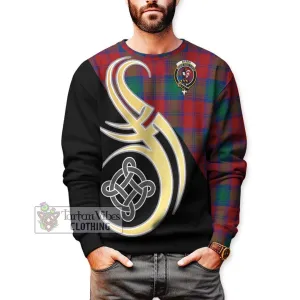 Byres (Byses) Tartan Sweatshirt with Family Crest and Celtic Symbol Style