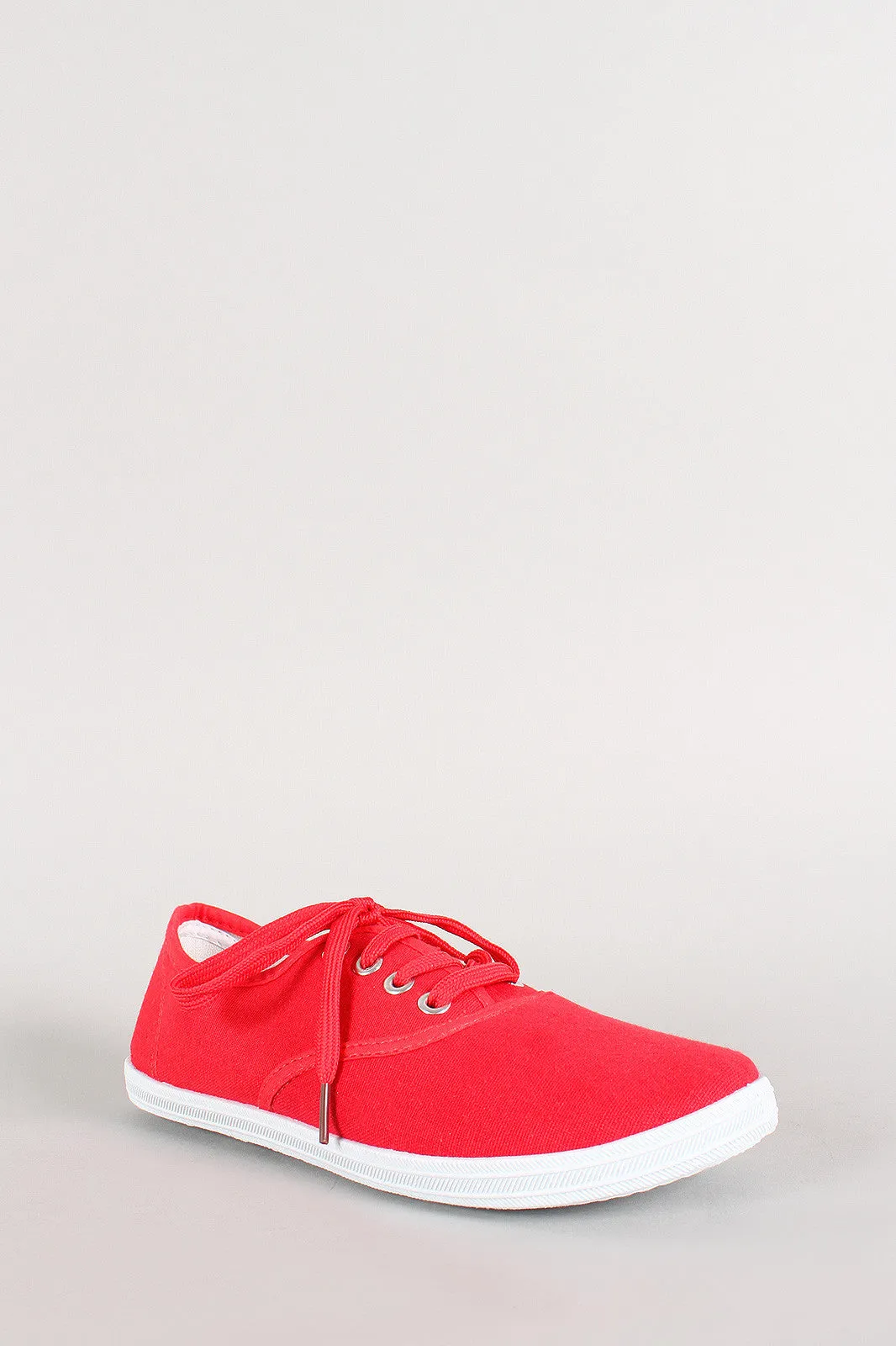 Canvas Round Toe Lace Up Sneaker