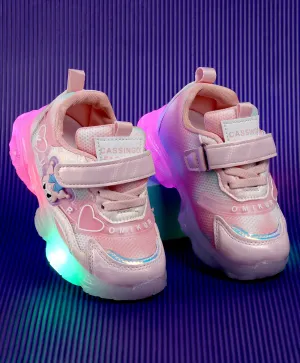 CARTOON APPLIQUE LED SHOES - PINK