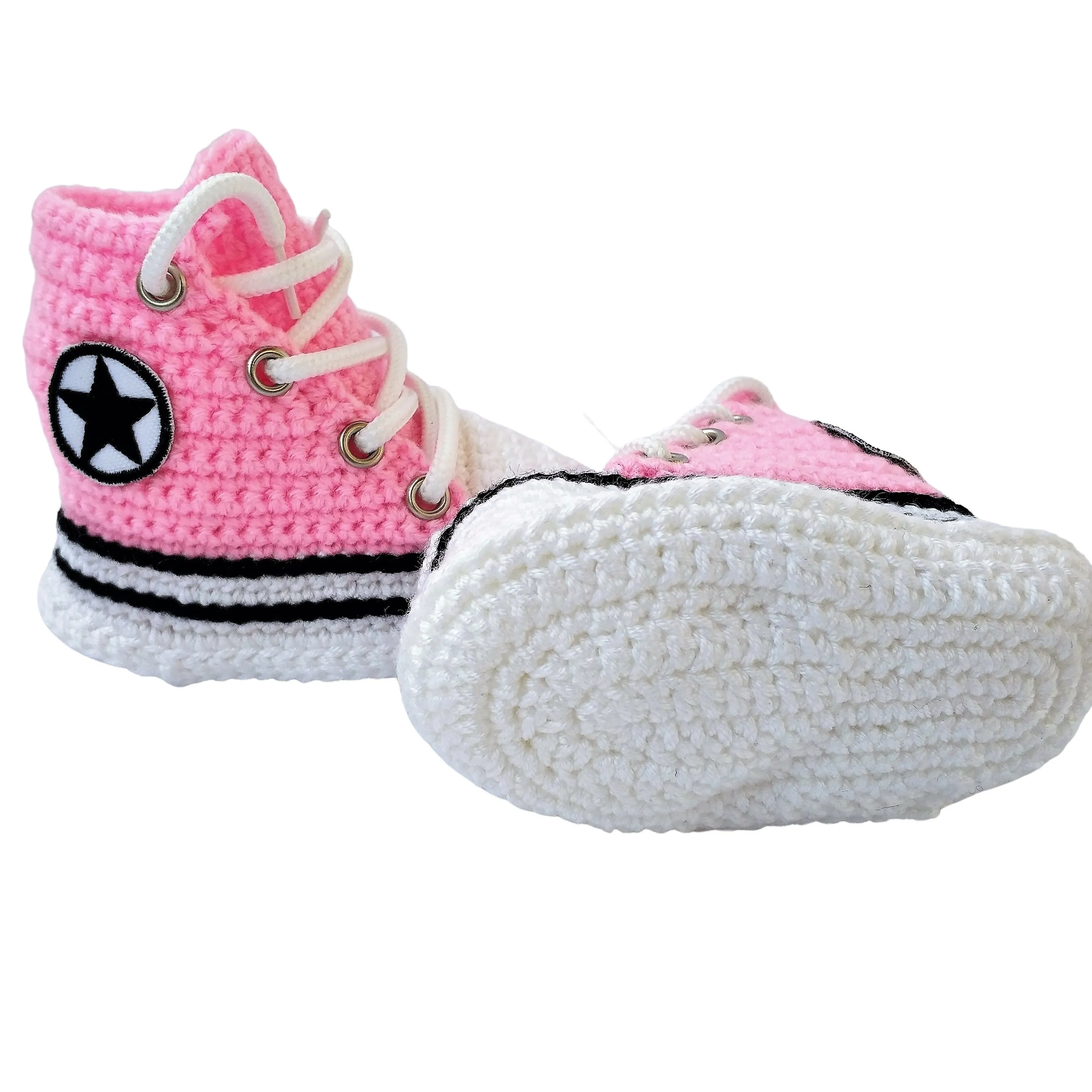 Converse Baby Girl Pink Booties Plush Slippers Sneakers Soft Shoes Socks