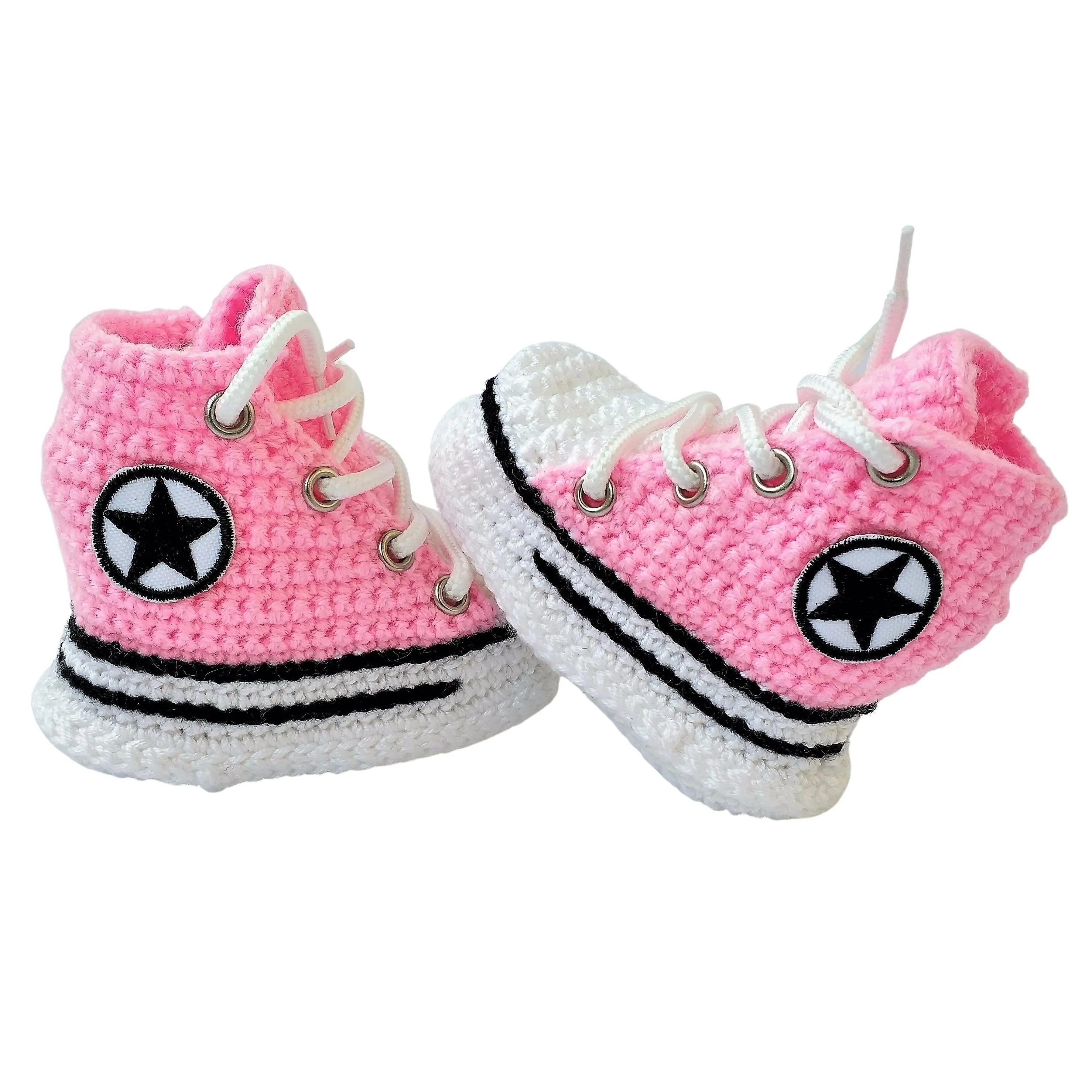 Converse Baby Girl Pink Booties Plush Slippers Sneakers Soft Shoes Socks