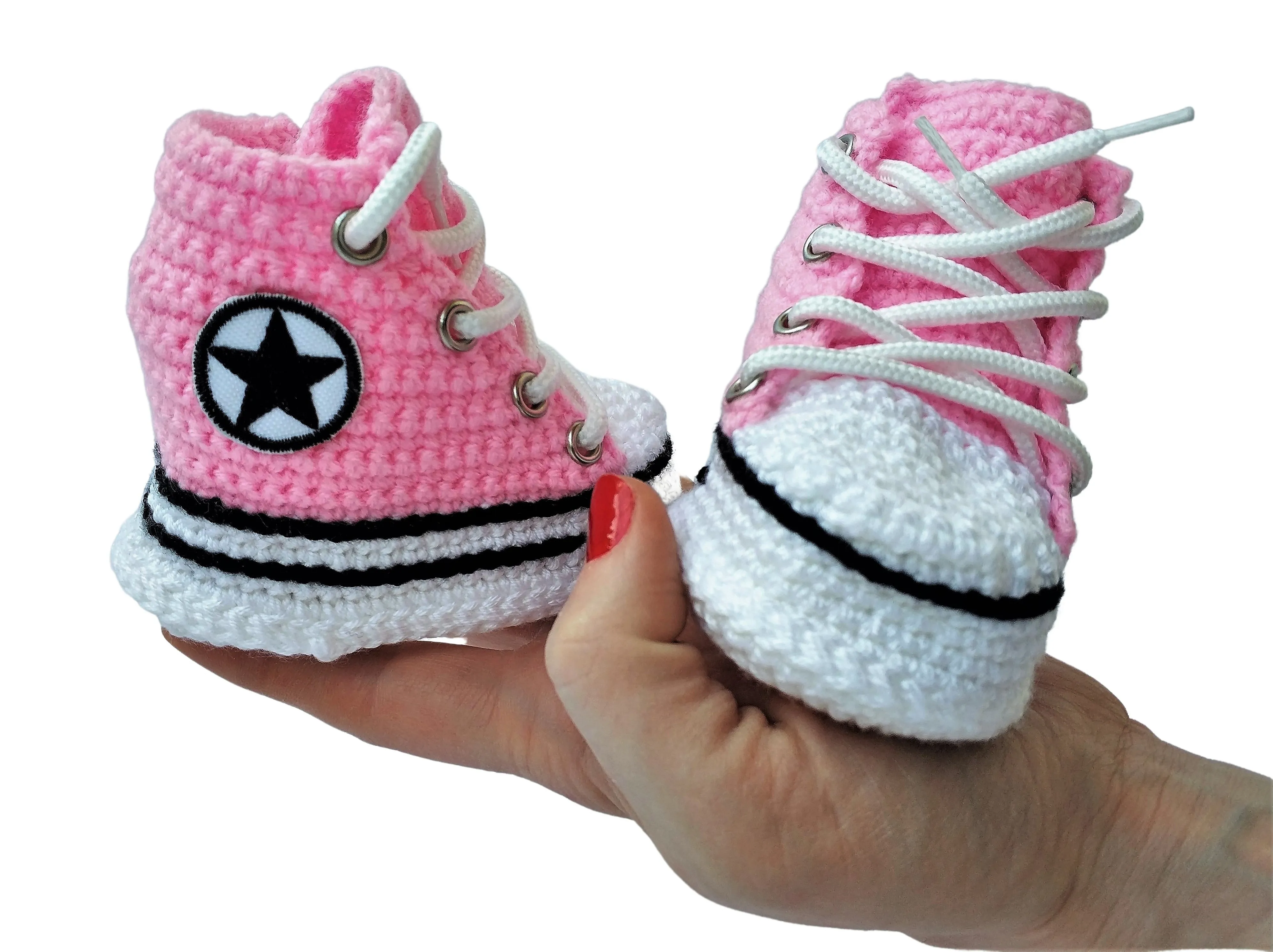 Converse Baby Girl Pink Booties Plush Slippers Sneakers Soft Shoes Socks