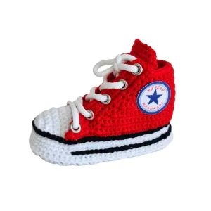 Converse Baby Red Booties Crib Shoes Wool Sneakers Slippers Infant Plush Socks