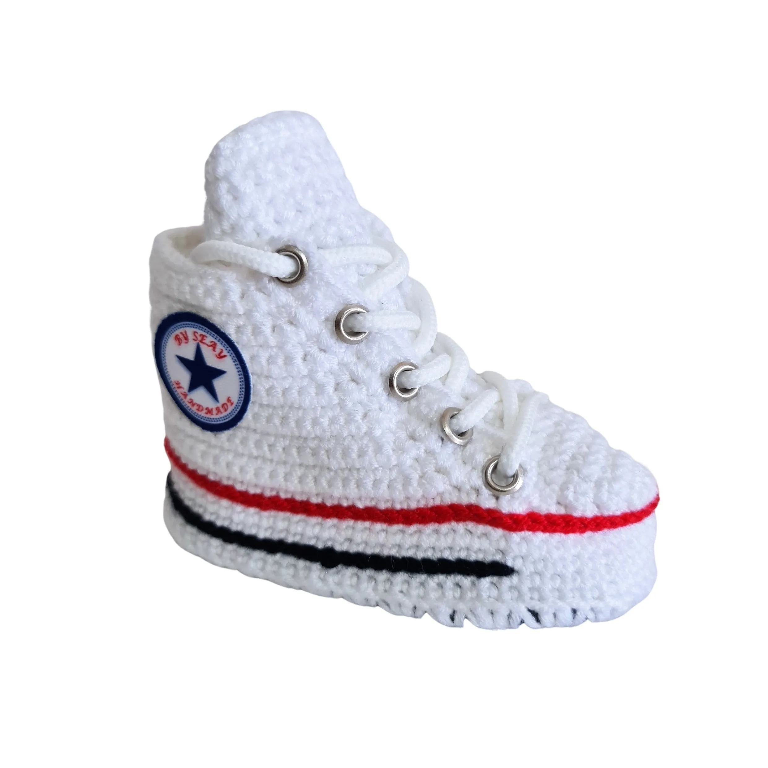 Converse Knitted Baby White Booties Sneakers Crochet Slippers Soft Wool Socks