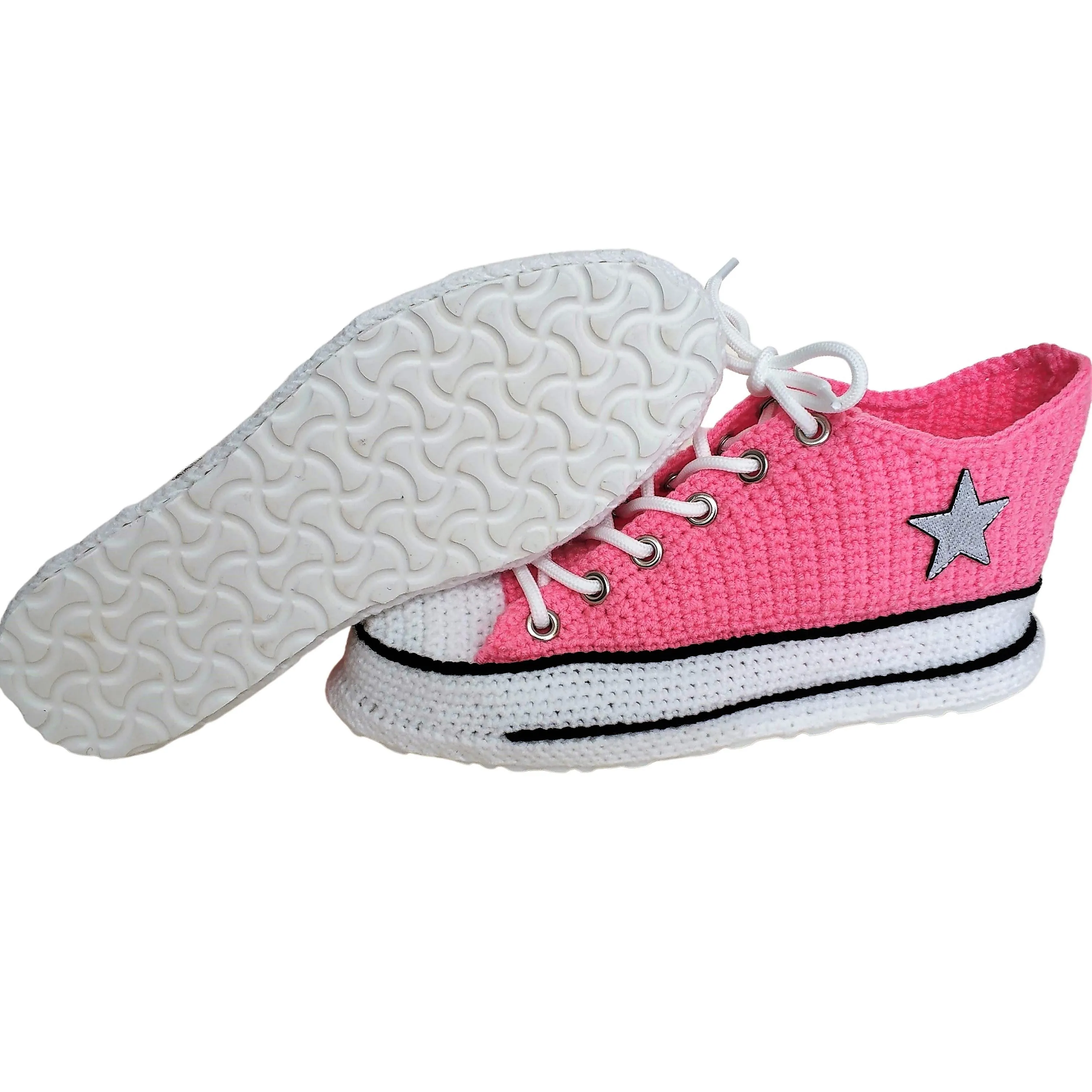 Converse Pink Low Top Sneakers Plush Handmade Custom Slippers Plush Soft Shoes