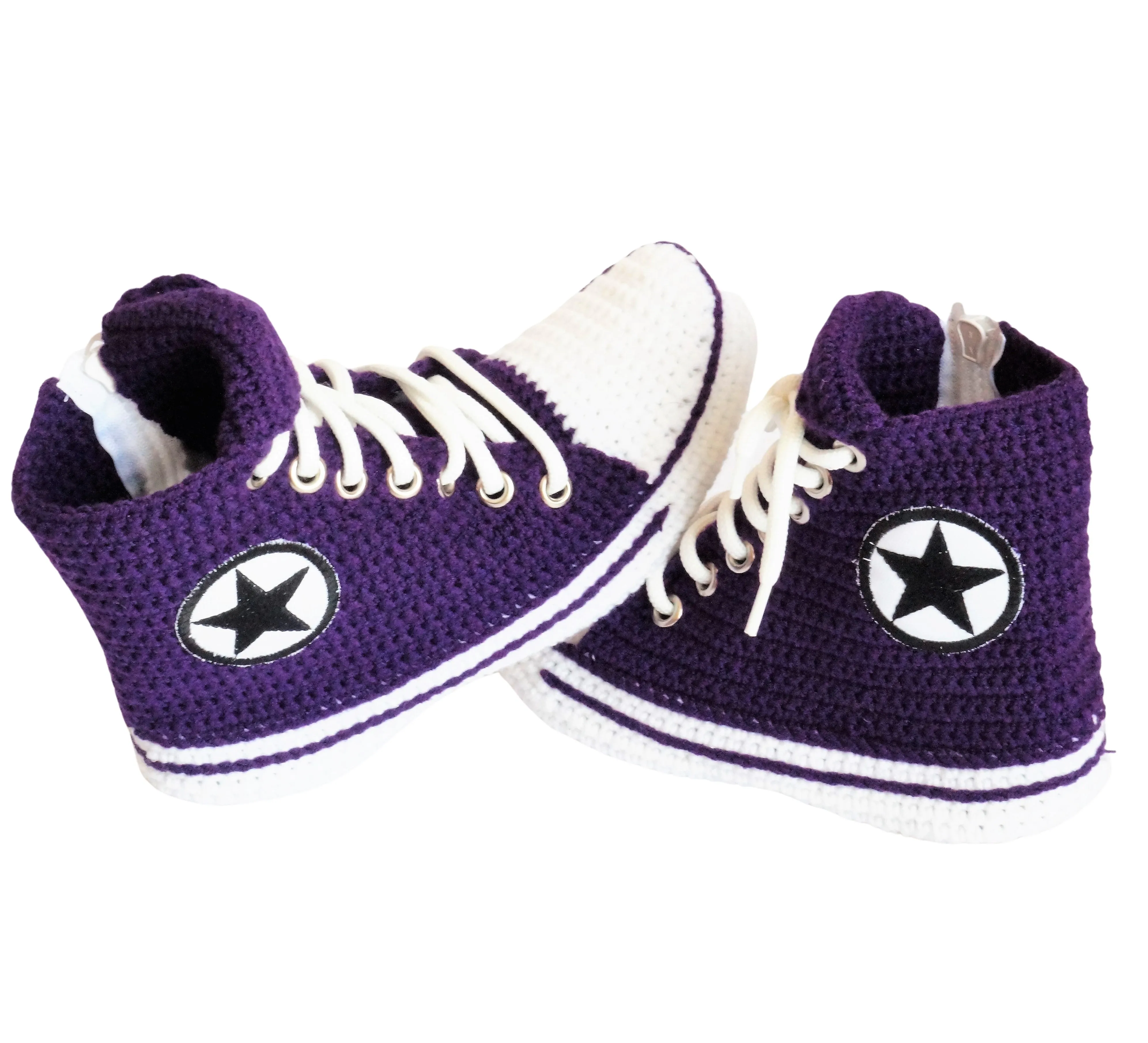 Converse Sneakers Purple Slippers Soft Plush House Shoes Socks