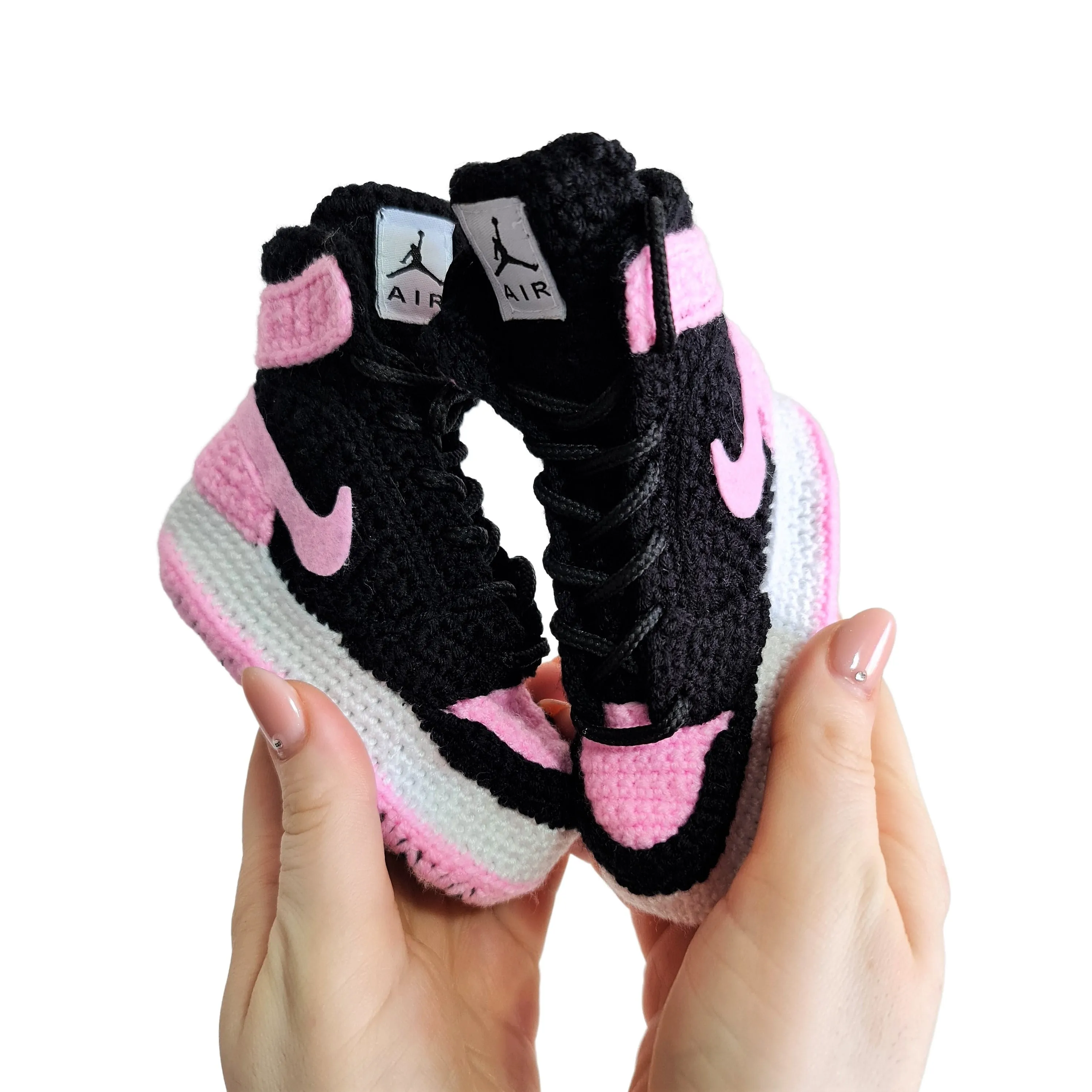 Crochet Baby Air Jordan Infant Girl Pink Sneakers Newborn Soft Shoes Slippers Socks