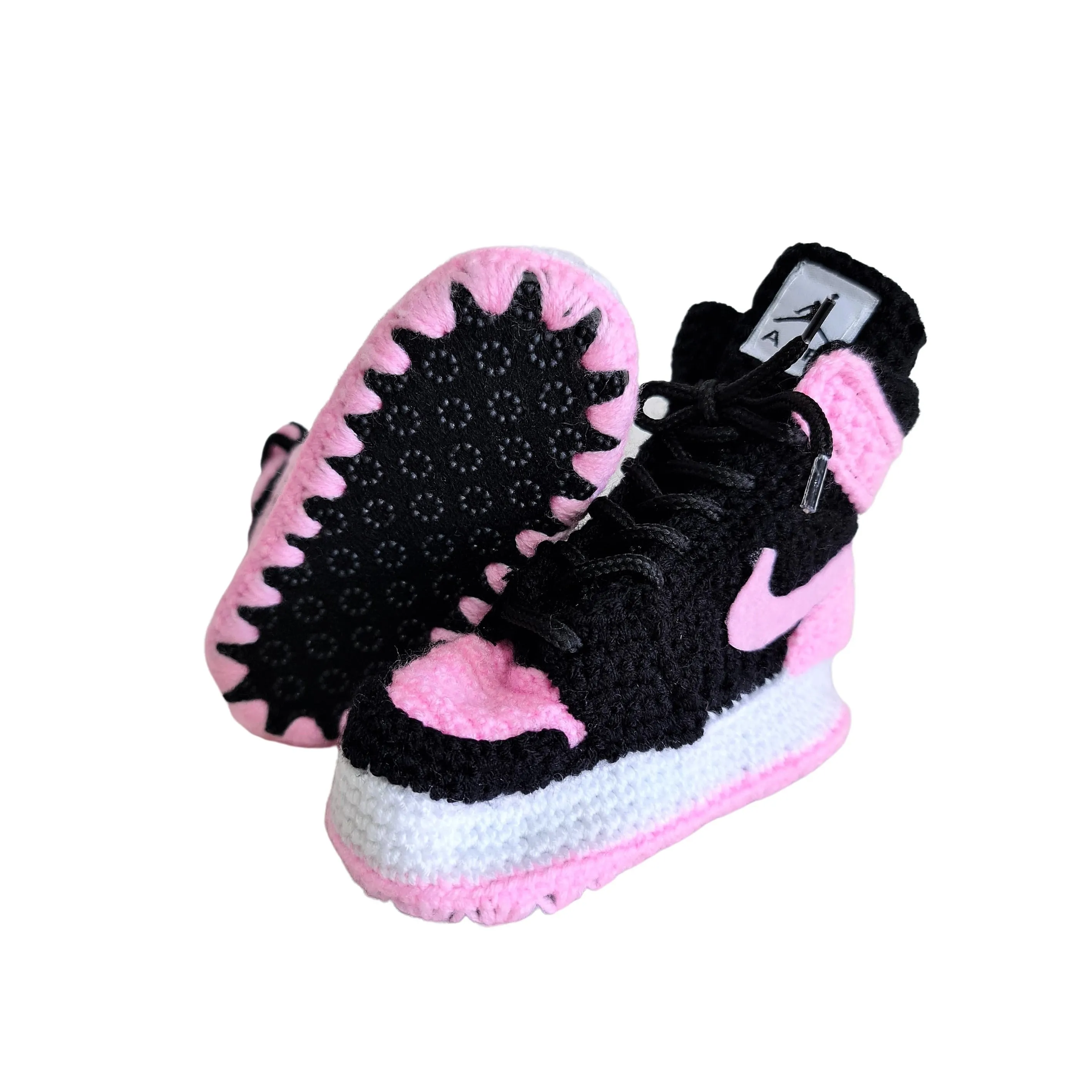 Crochet Baby Air Jordan Infant Girl Pink Sneakers Newborn Soft Shoes Slippers Socks