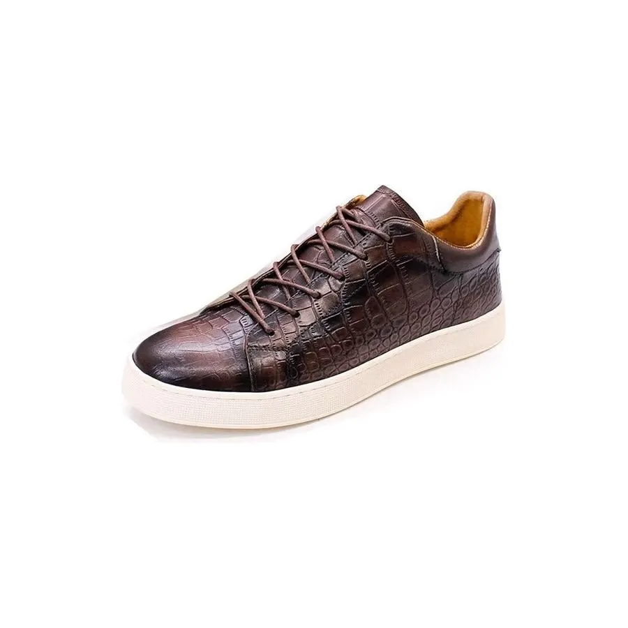 CrocLeather Chic Croc Texture Casual Shoes