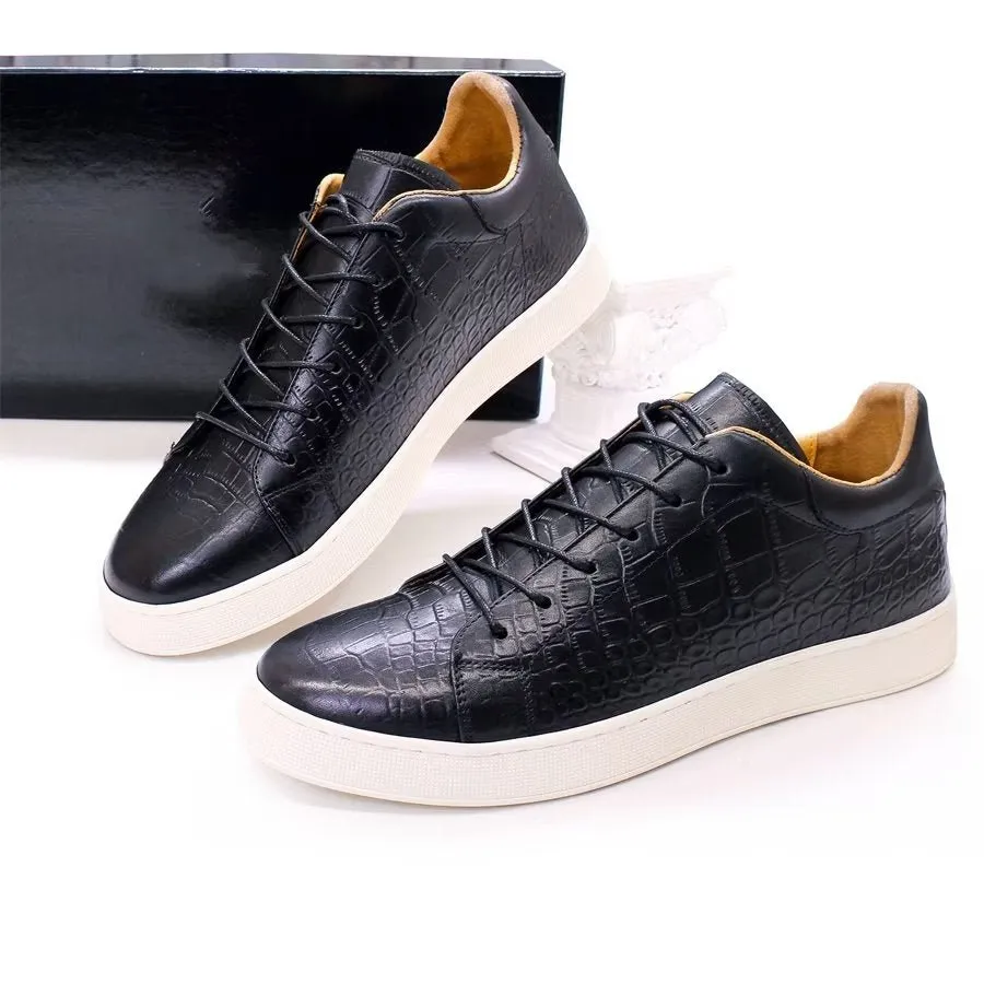 CrocLeather Chic Croc Texture Casual Shoes