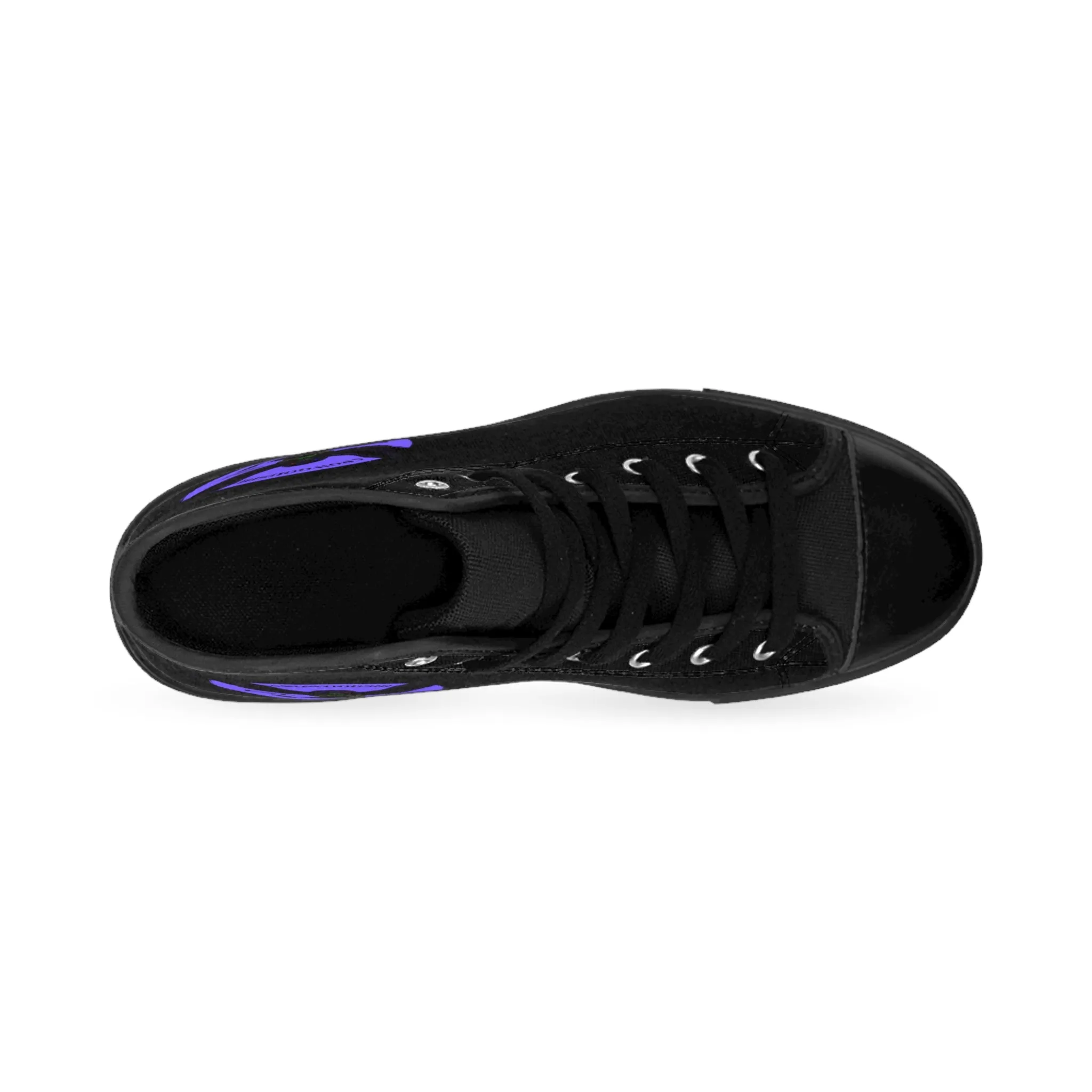 Crowgodshi 2nd Gen. High-Tops, Black on Black w/ PURPLE LOGO