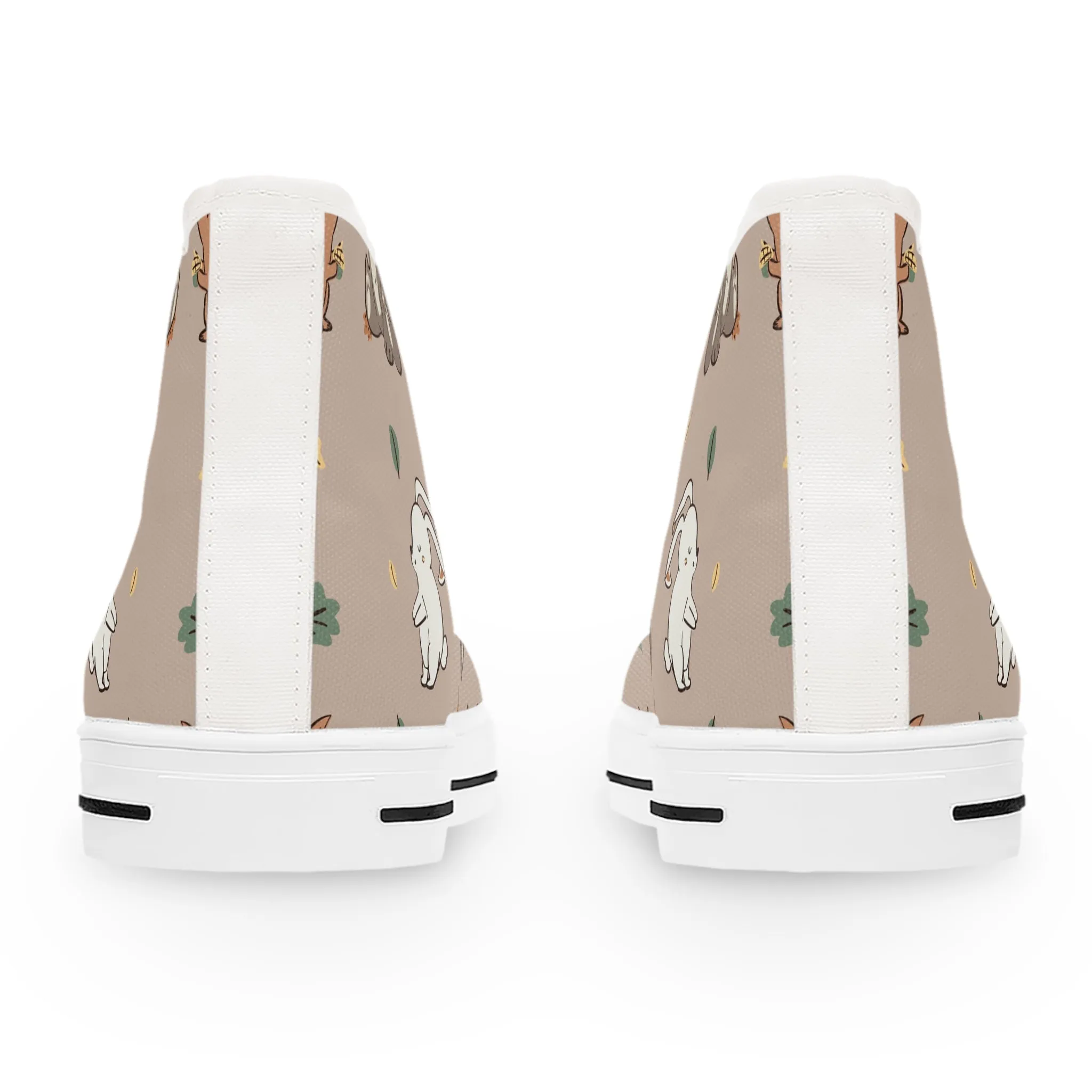 Cute and Lovely Bear and Squirrel Women's High Top Sneakers