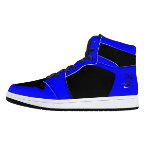 D16 High-Top Leather Sneakers - Black and Blue