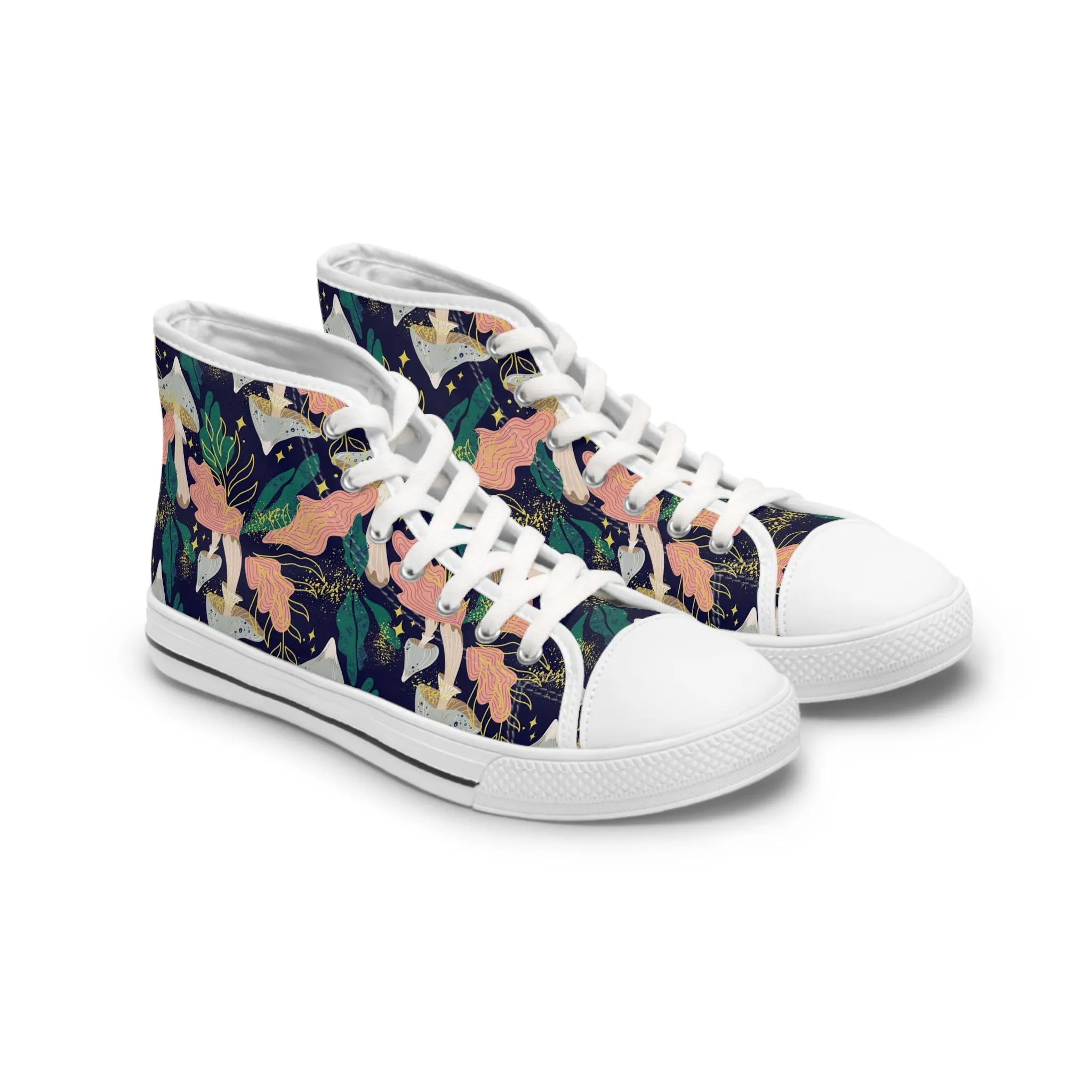 Dark Mystical Mushroom Forest Women's High Top Sneakers