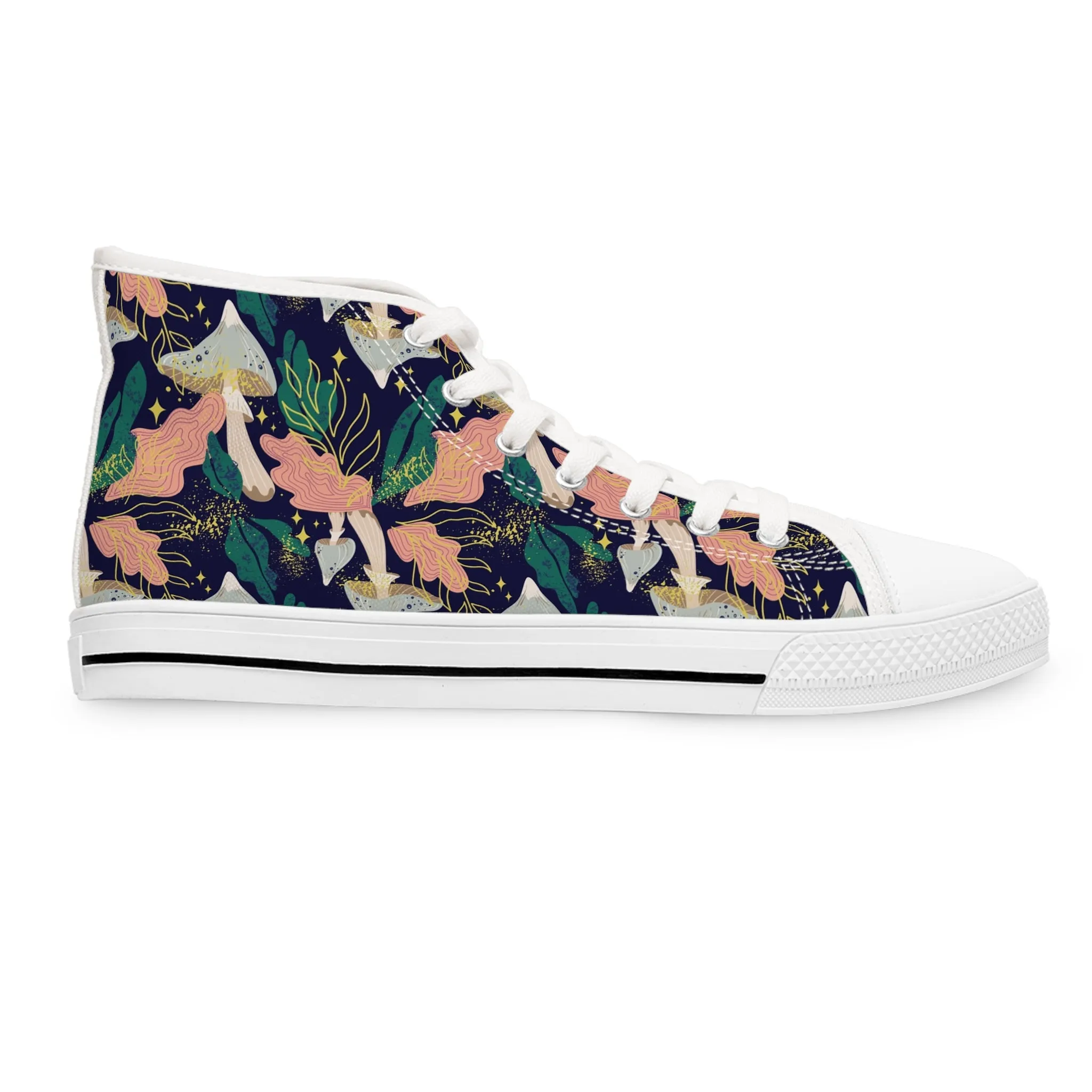 Dark Mystical Mushroom Forest Women's High Top Sneakers