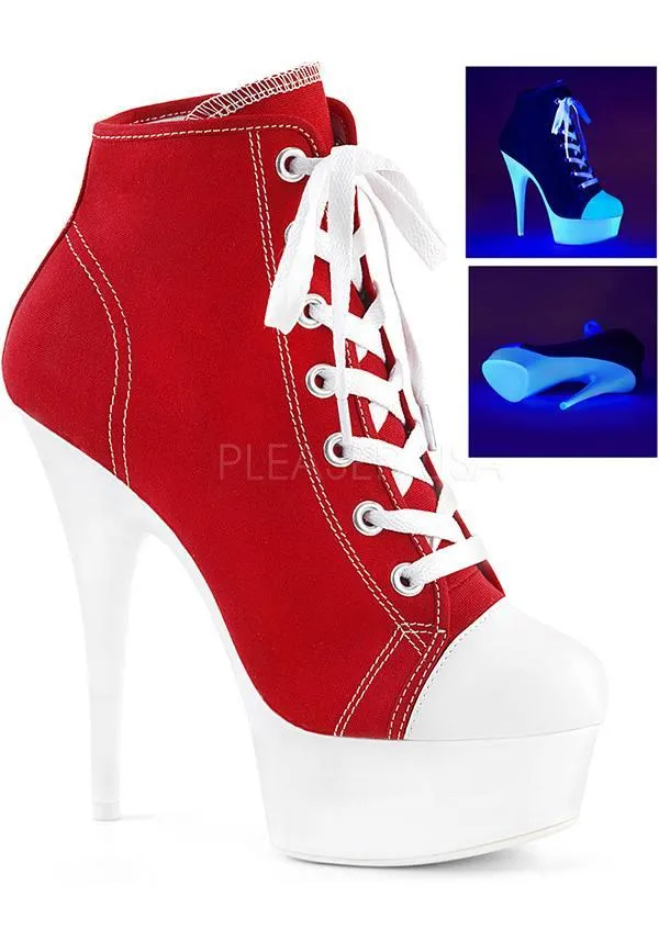 DELIGHT-600SK-02 [Red/Neon White] | PLATFORM BOOTS [PREORDER]