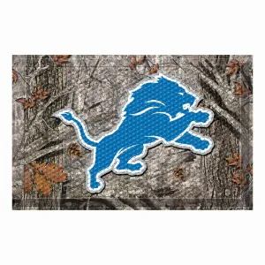 Detroit Lions Rubber Scraper Door Mat Camo