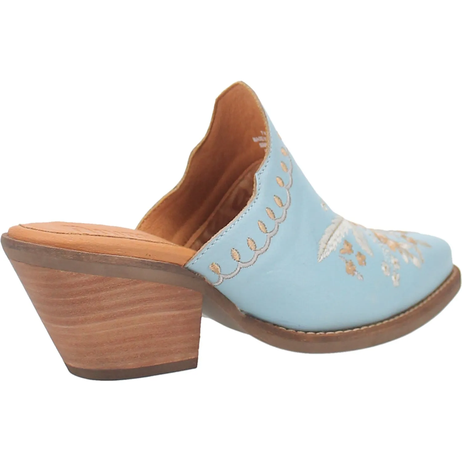 Dingo Womens Wildflower Mule Mule Shoes Leather Blue