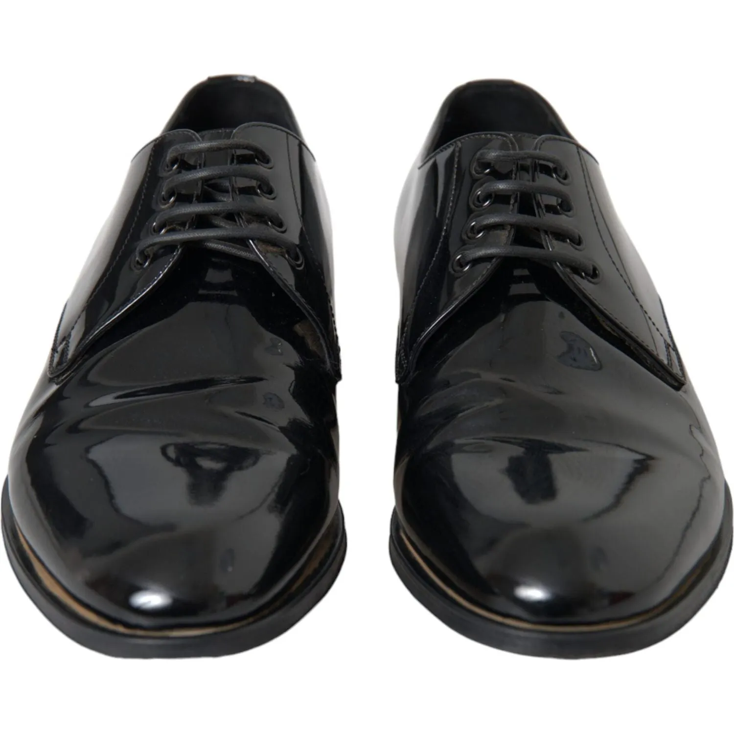 Dolce & Gabbana Black Patent Leather Derby Formal Dress Shoes