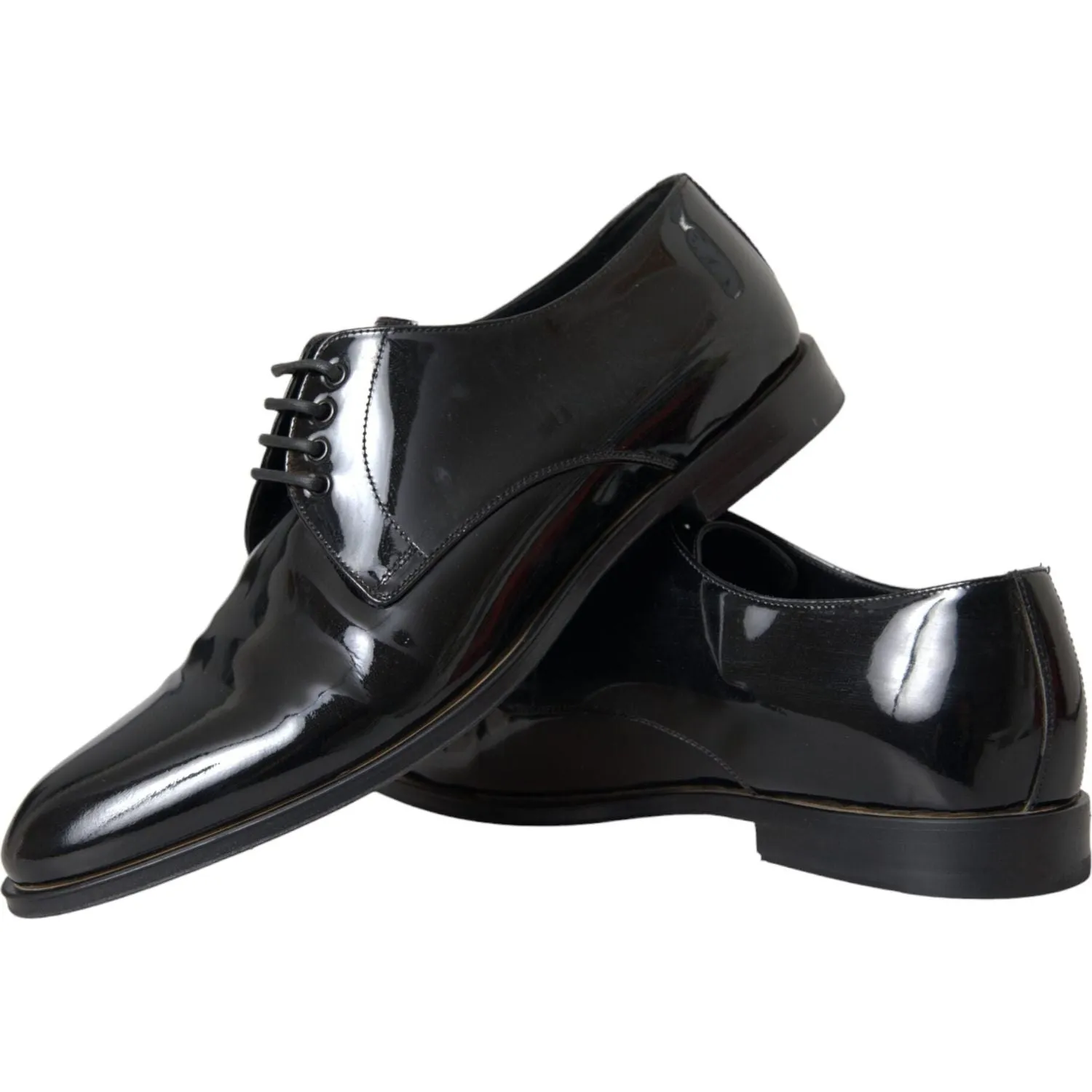 Dolce & Gabbana Black Patent Leather Derby Formal Dress Shoes