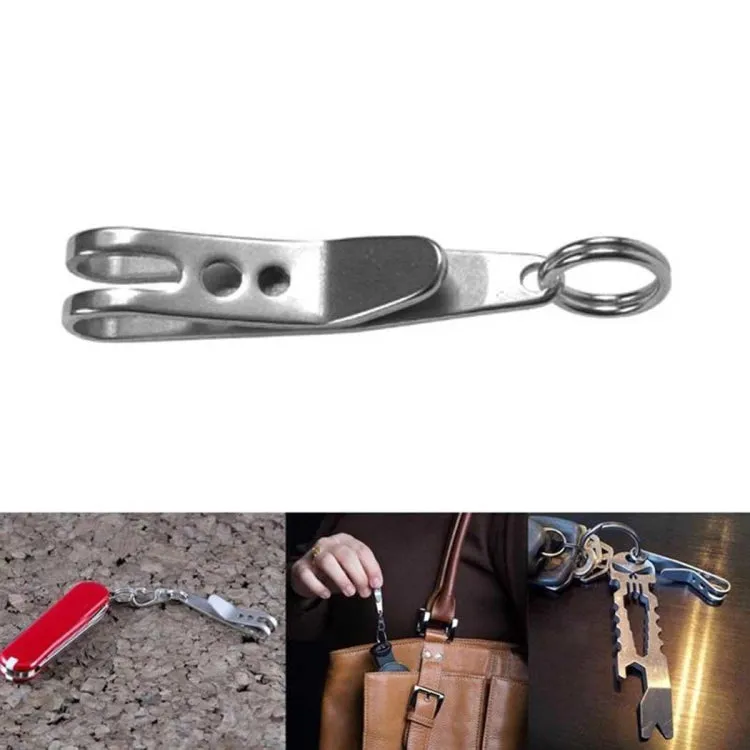 EDC Bag Key Ring Suspension Clip with Metal Key Ring Buckle Carabiner Stainless Steel Outdoor Tool