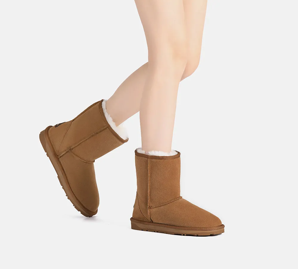 EVERAU® UGG Boots Sheepskin Wool Mid Calf Short Classic Suede