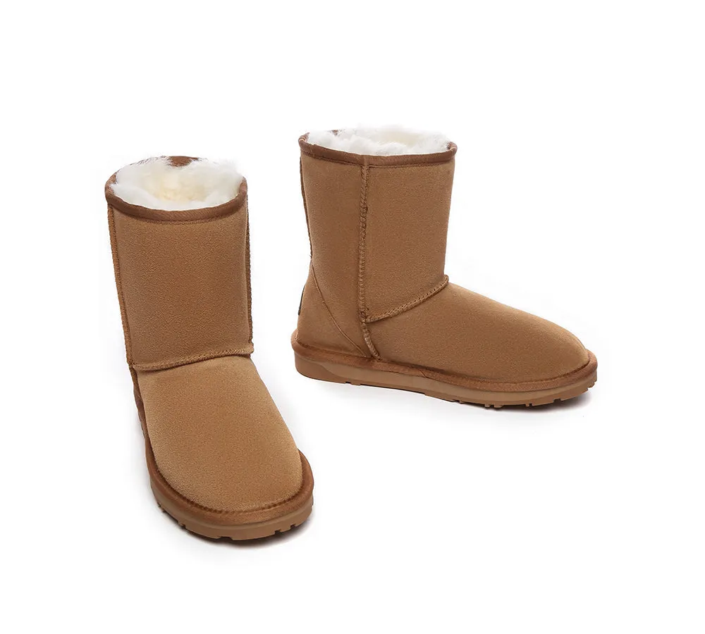 EVERAU® UGG Boots Sheepskin Wool Mid Calf Short Classic Suede