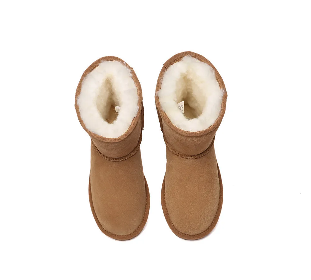 EVERAU® UGG Boots Sheepskin Wool Mid Calf Short Classic Suede