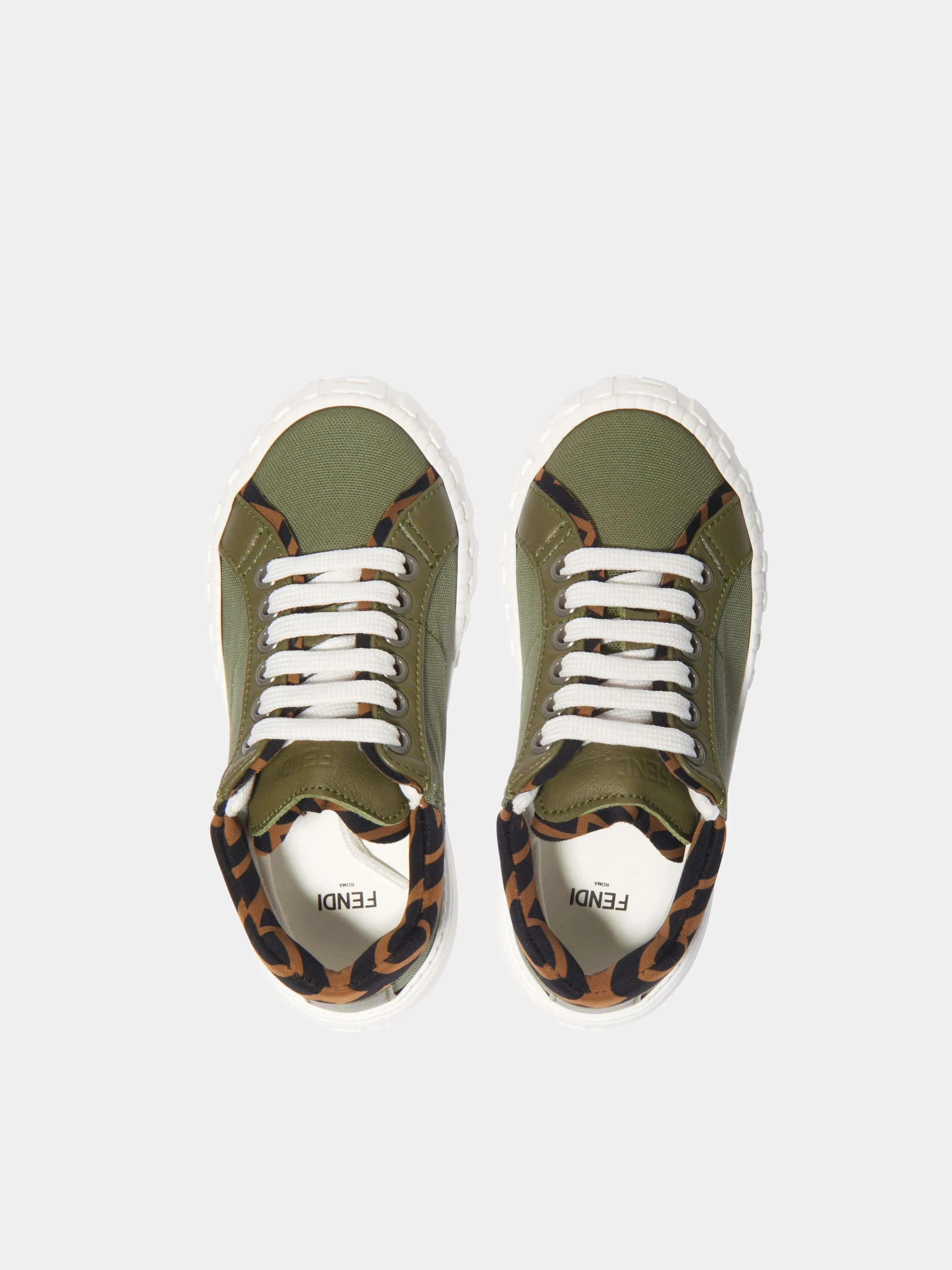 Fendi Unisex Canvas FF Logo Trainers