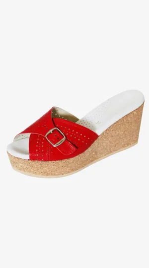 Florence Red Wedge Sandals