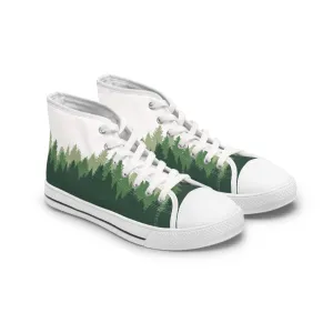 Forest Tree Pattern Women's High Top Sneakers